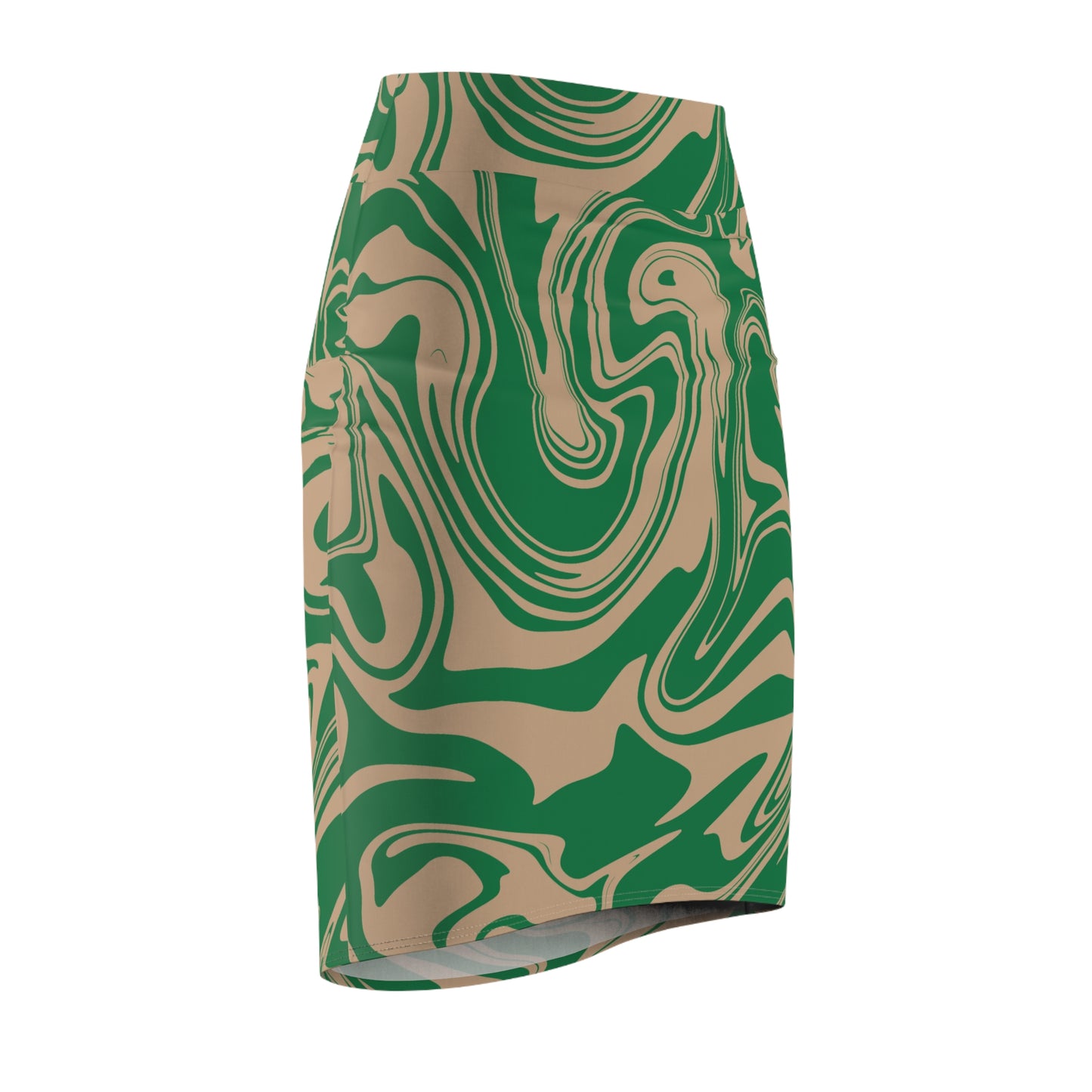 Damen Rock Marmor Print Bleistift Elegant Business Casual