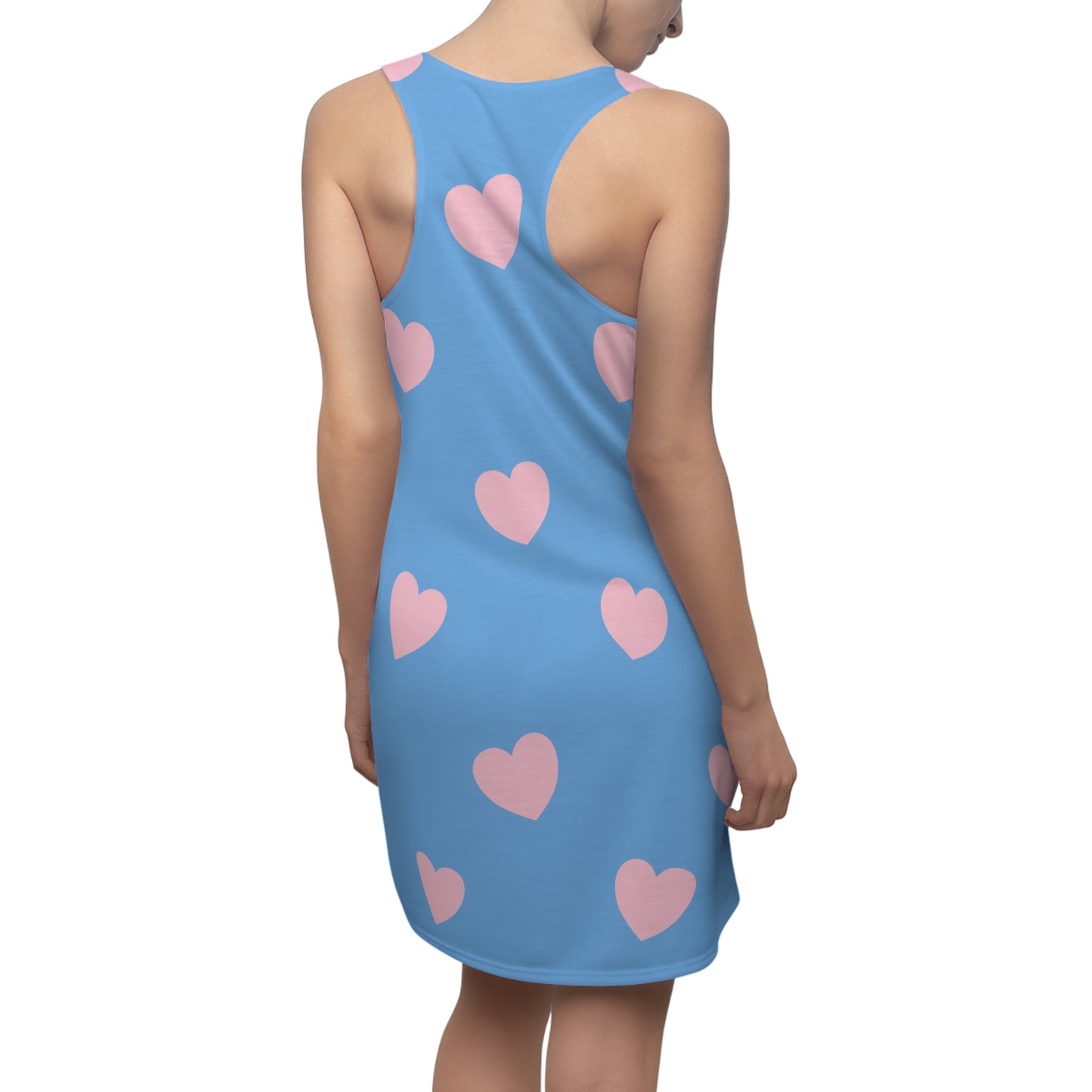 Rosa Herz Racerback Kleid – Romantisches Sommerkleid