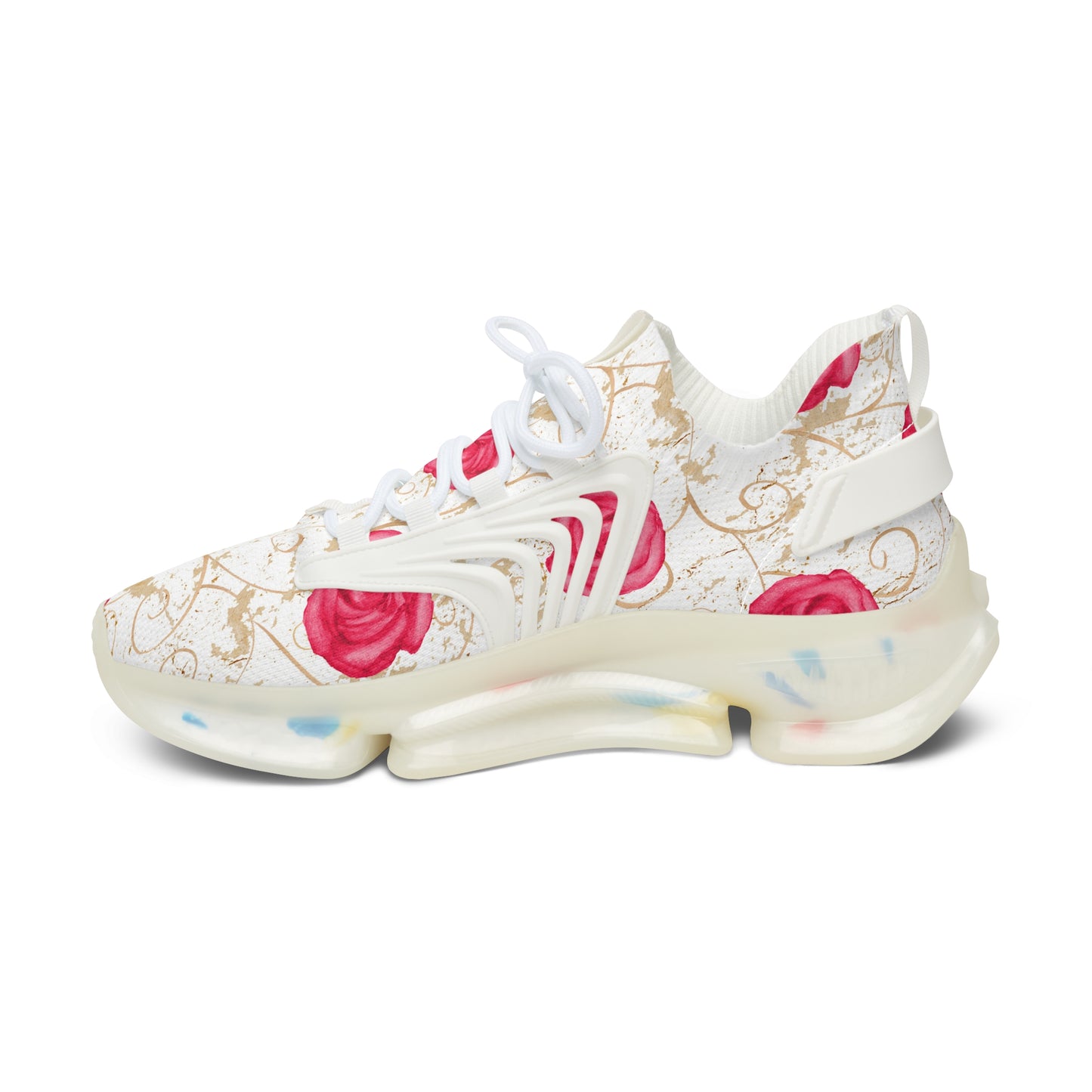 Damen Sneaker mit Rosenmuster – Stylische Sportschuhe