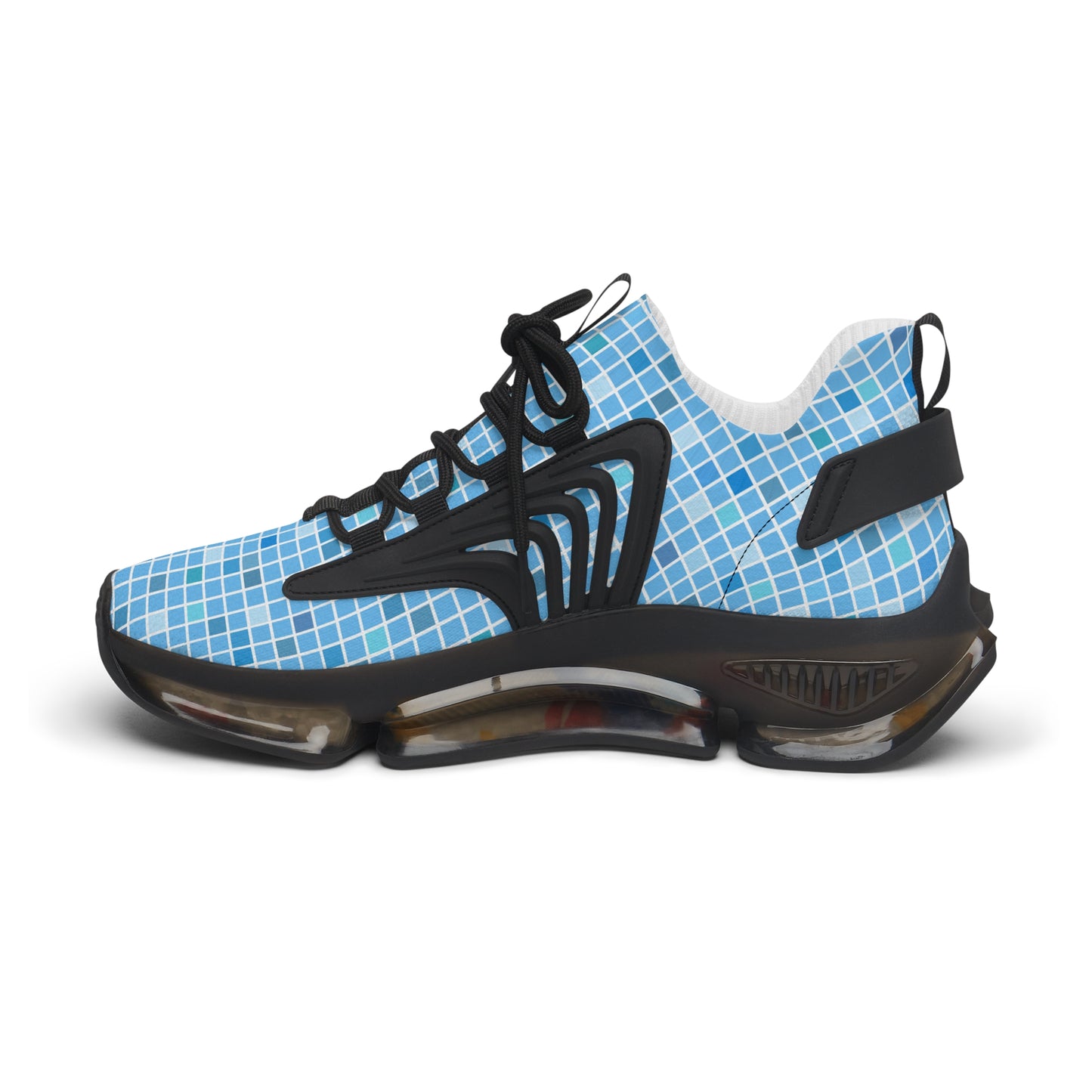 Blaue Damen Sneaker – Trendige Sportschuhe mit modernem Karomuster