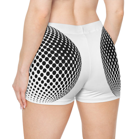 Damen Shorts Schwarz Weiss Punkte Figurbetont Activewear Sommer