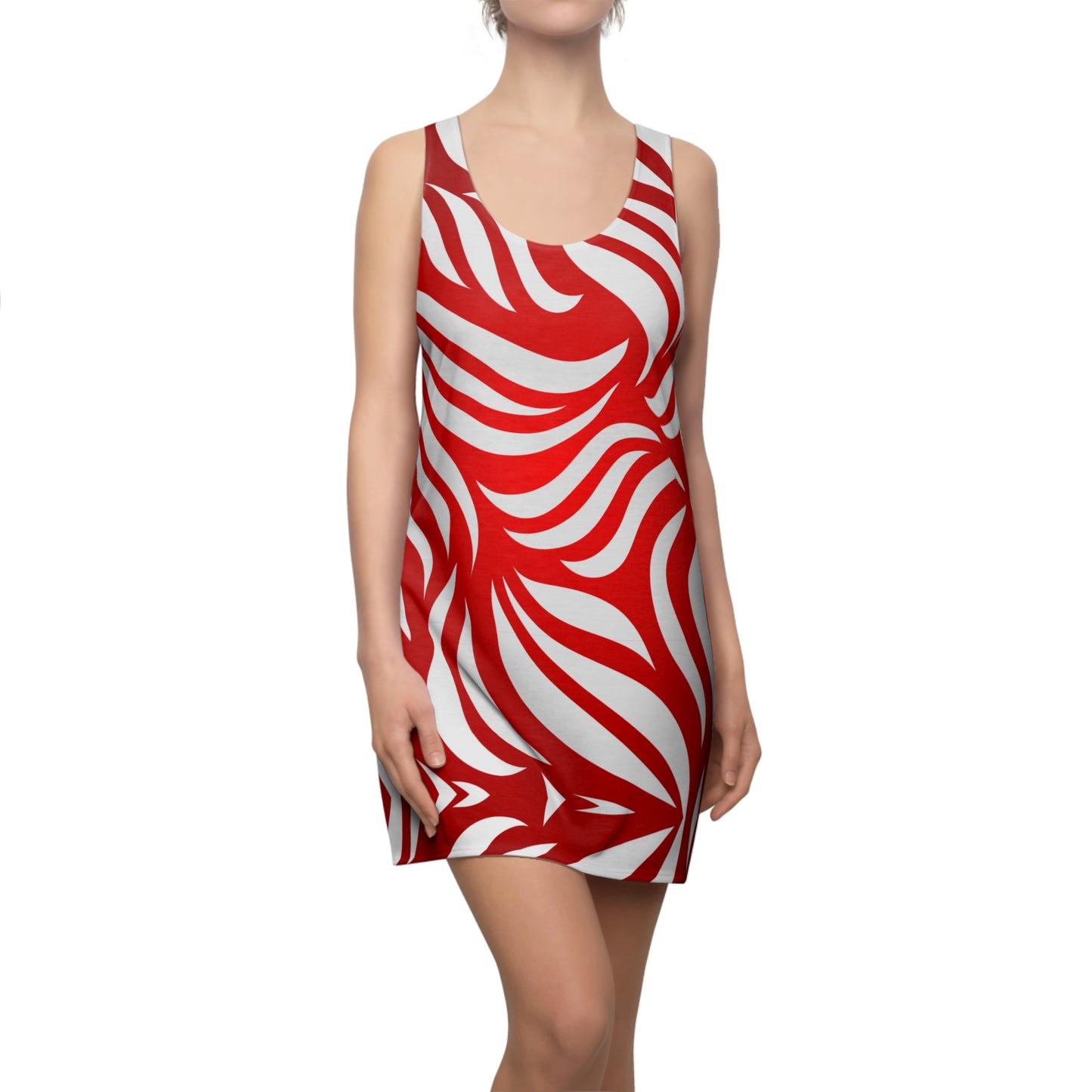 Racerback Damen Kleid Rot Farbverlauf Muster Racerback Sommer Party