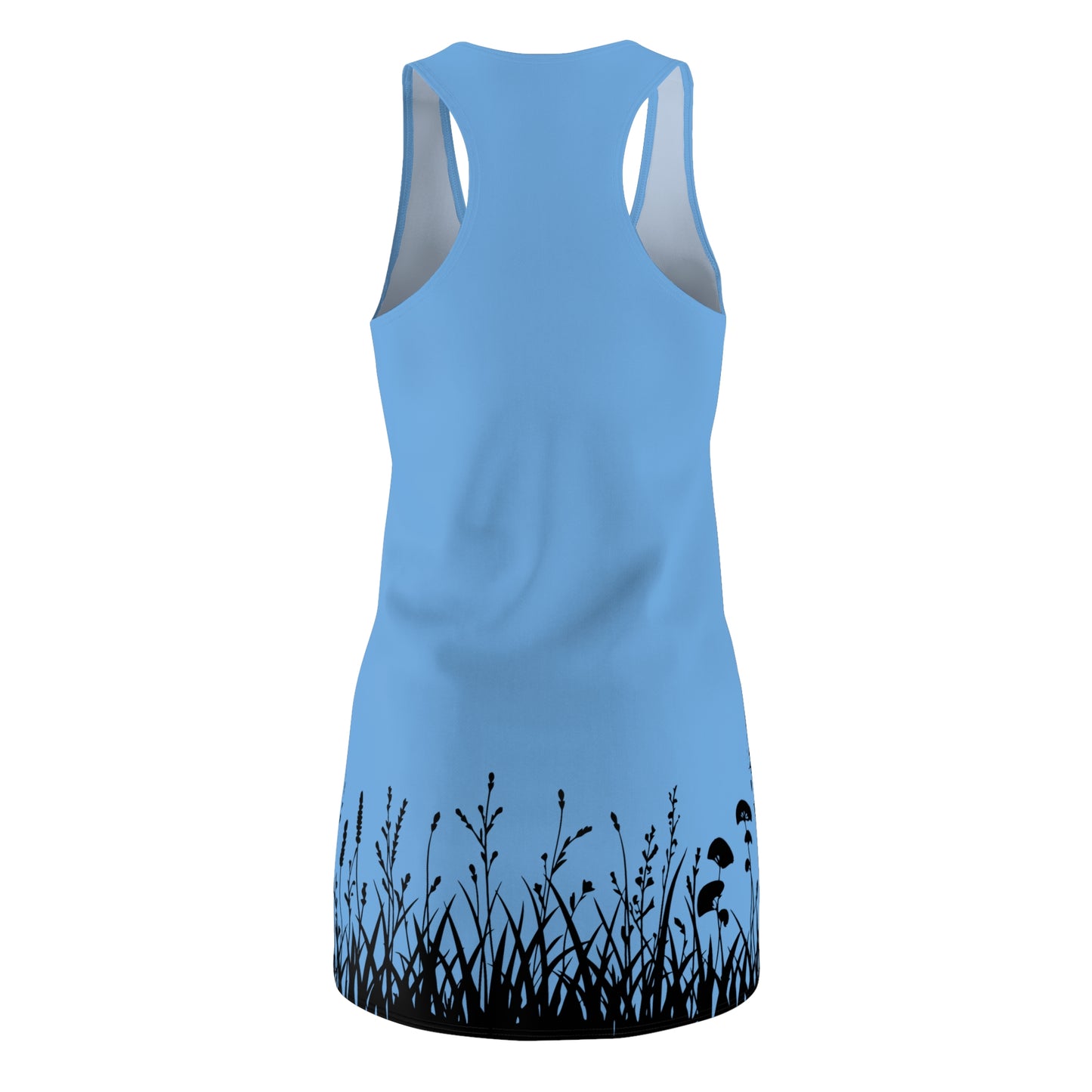 Hellblau Floral Silhouette Racerback Kleid – Elegantes Sommerkleid