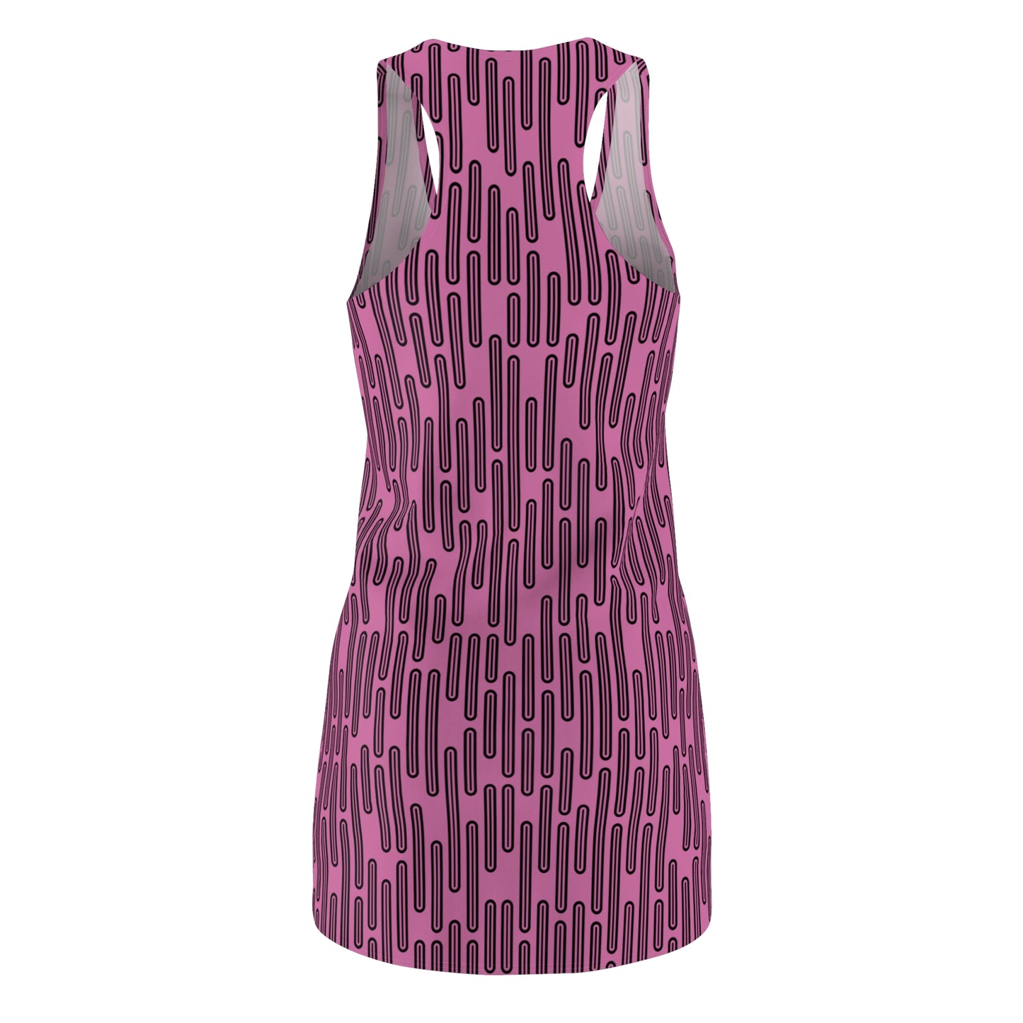 Vertikal Muster Racerback Kleid – Schwarz Hellpink Damenmode