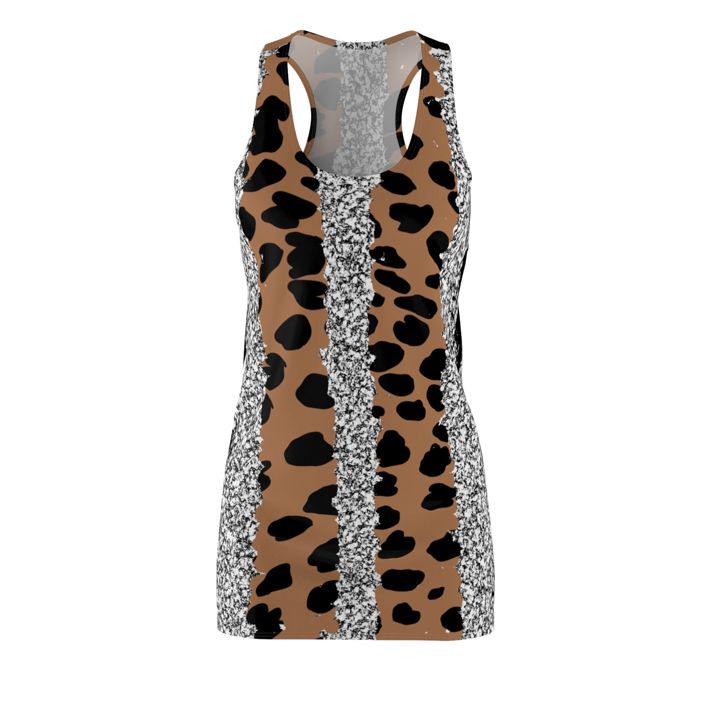 Damen Kleid Animal Print Racerback Sommer Casual Party
