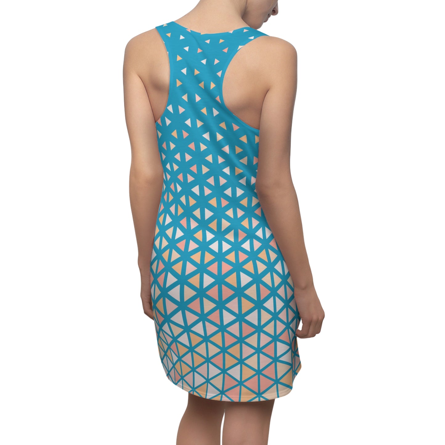 Buntes Dreieck Racerback Kleid – Trendige Sommer Damenmode