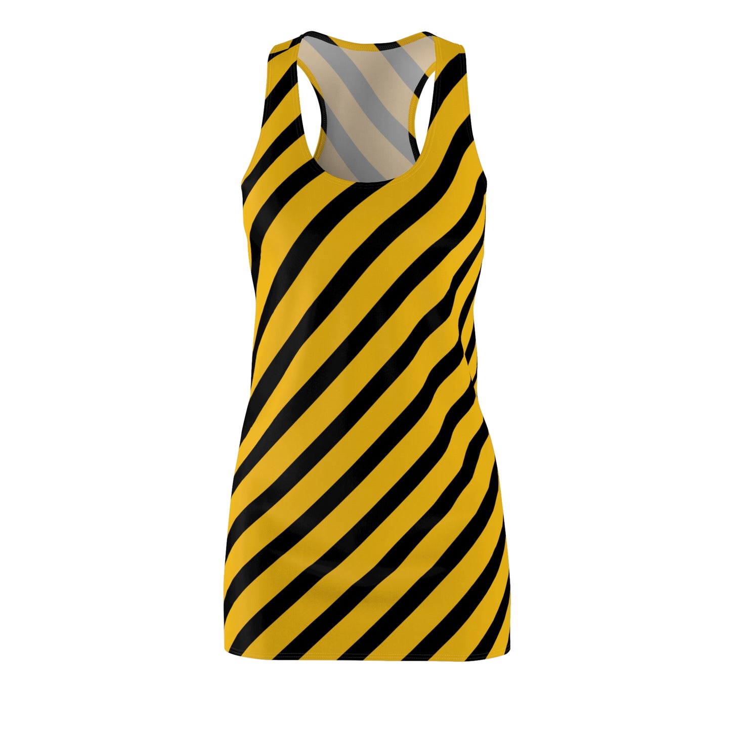 Streifen Racerback Kleid – Schwarz Gelb Sommerkleid