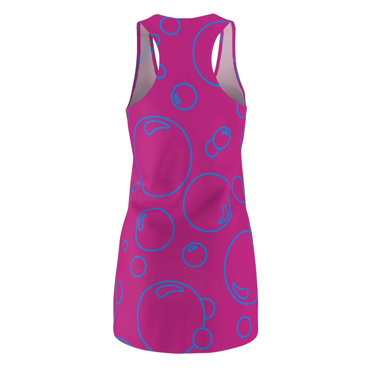 Bubble Print Racerback Kleid – Pink Blau Sommerkleid