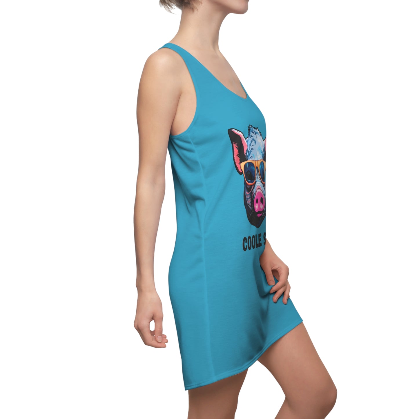Damen Kleid Coole Sau Racerback Sommer Statement Fun