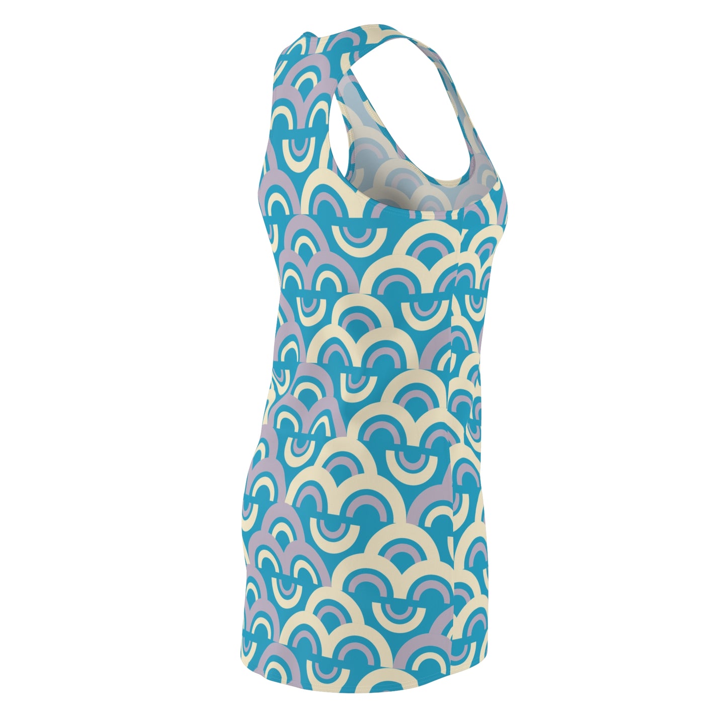 Damen Racerback Kleid Pastell Bogenmuster Bequemes Freizeitkleid