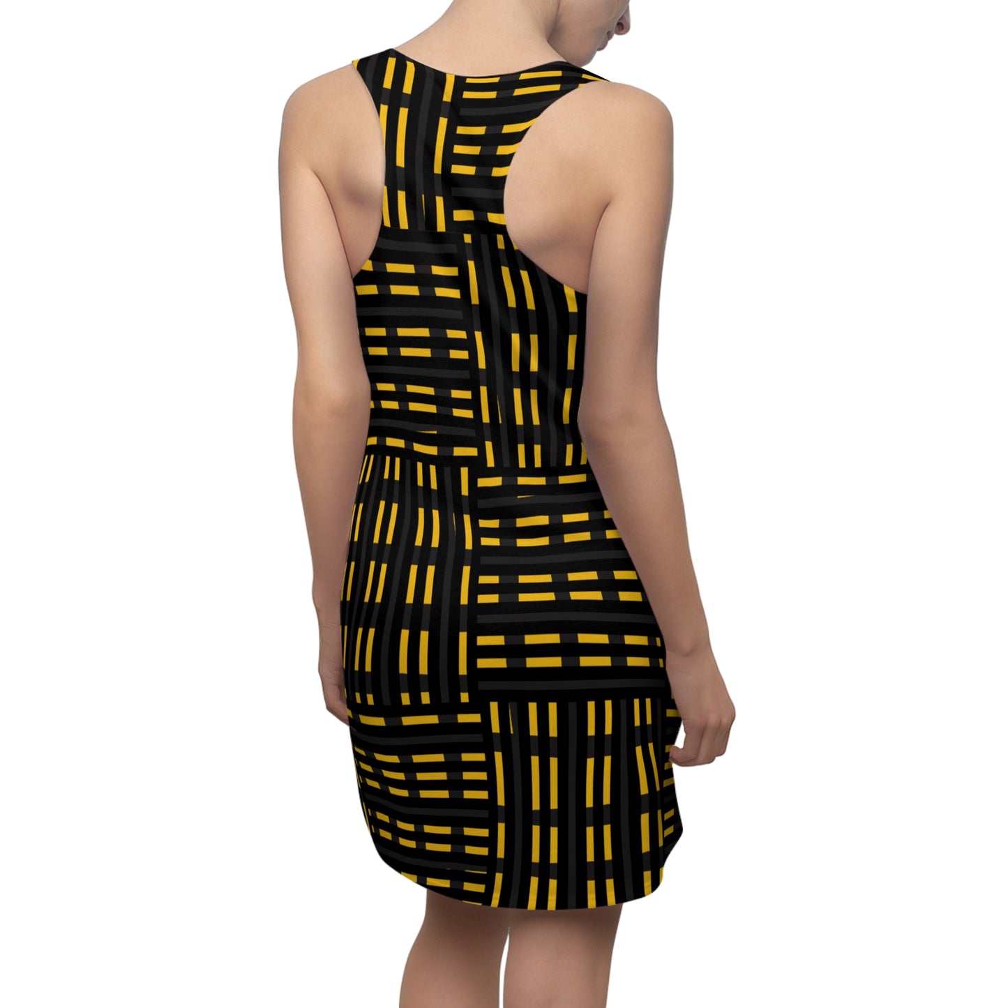 Schwarz Gelbes Racerback Kleid – Modernes Sommerkleid