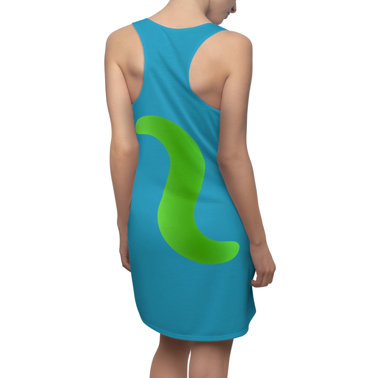 Türkis Grün Abstrakt Racerback Kleid – Stylishes Sommerkleid