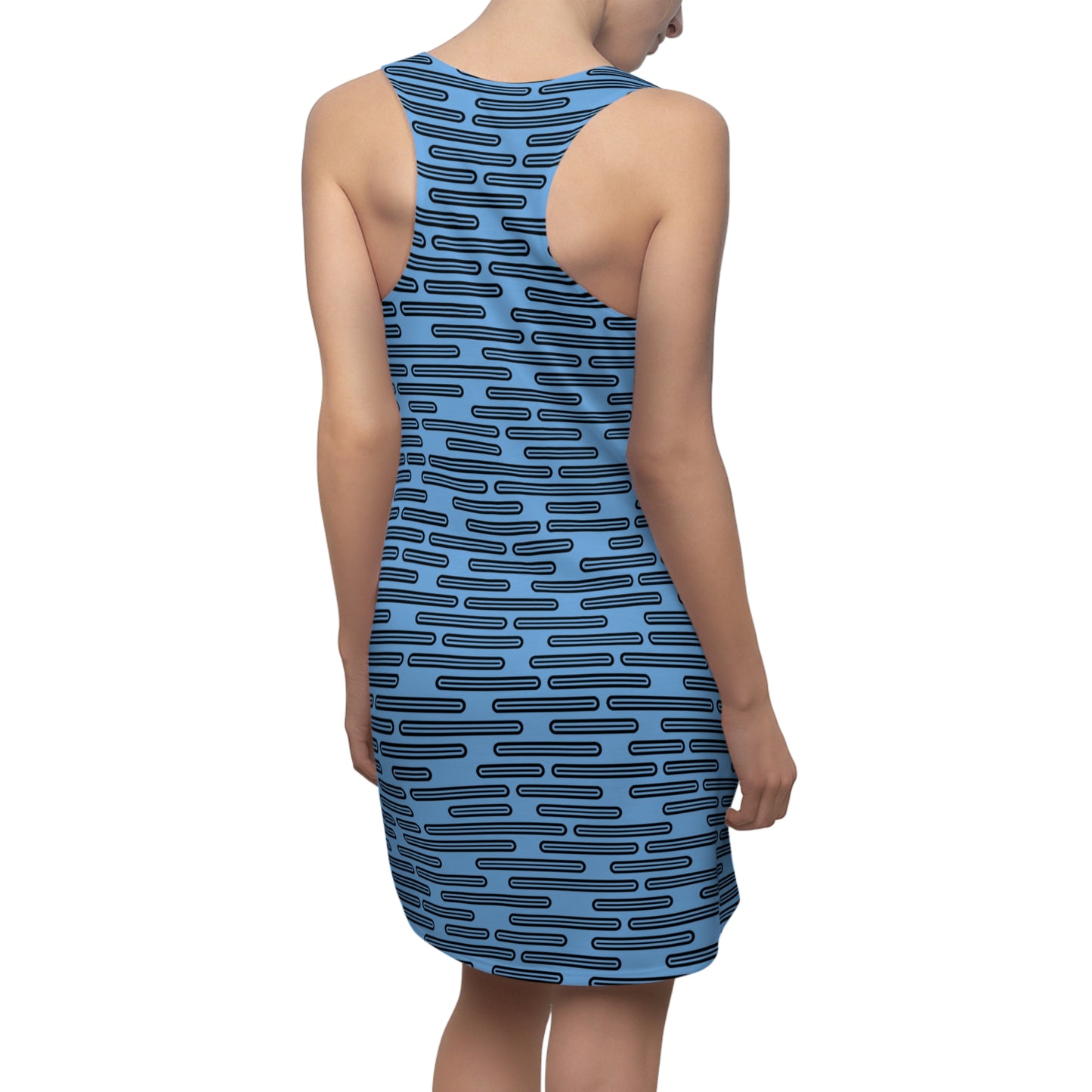 Schwarz Hellblau Racerback Kleid – Modernes Sommerkleid