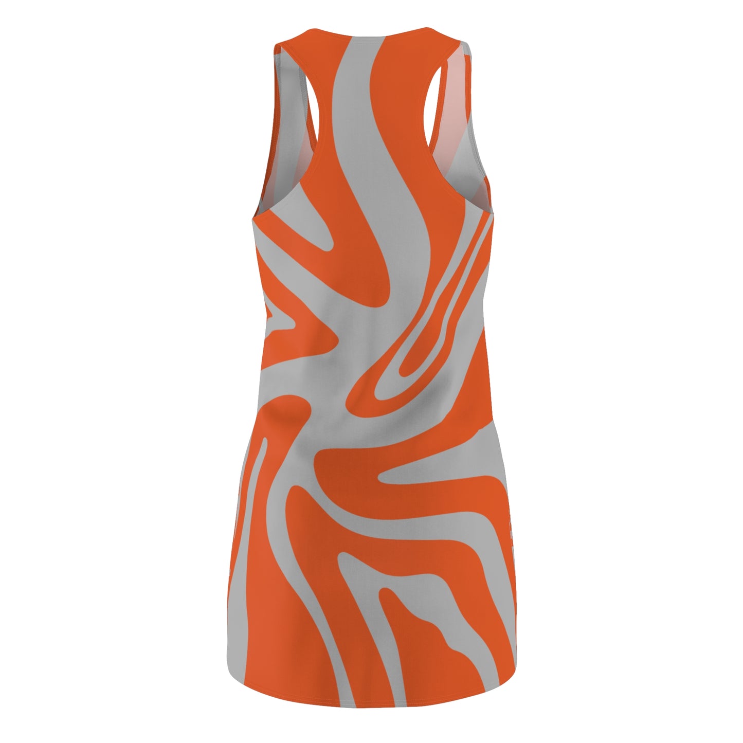 Graues Damen Kleid Swirl Muster Racerback Sommer Bohemian Beach