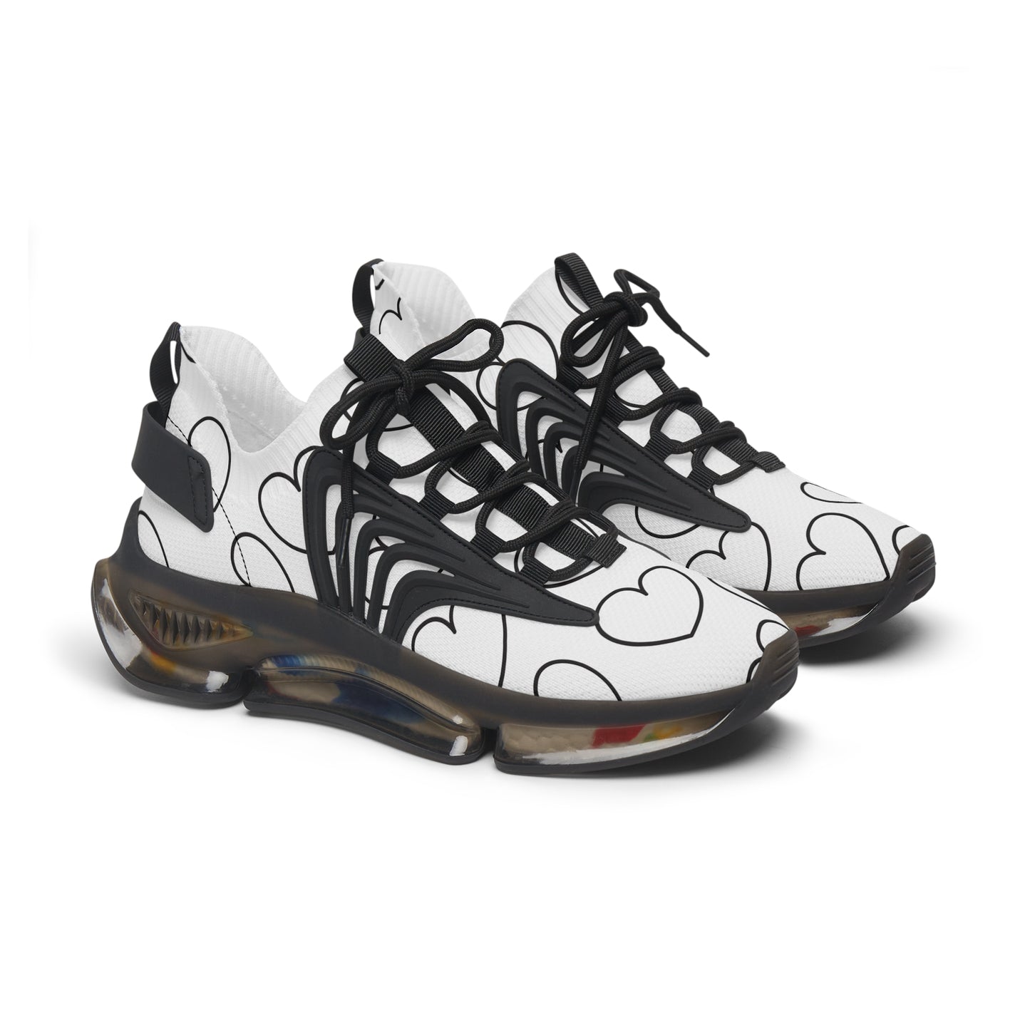 Damen Sneaker mit Herzmuster – Stylische Sportschuhe