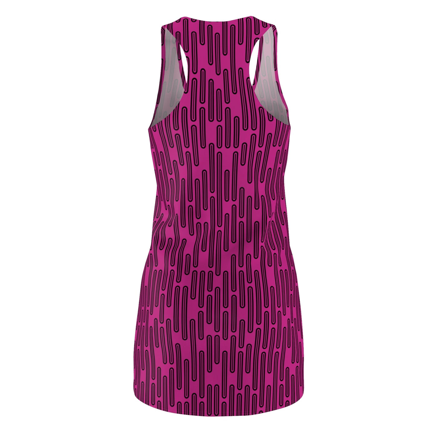Vertikal Muster Racerback Kleid – Schwarz Pink Damenmode