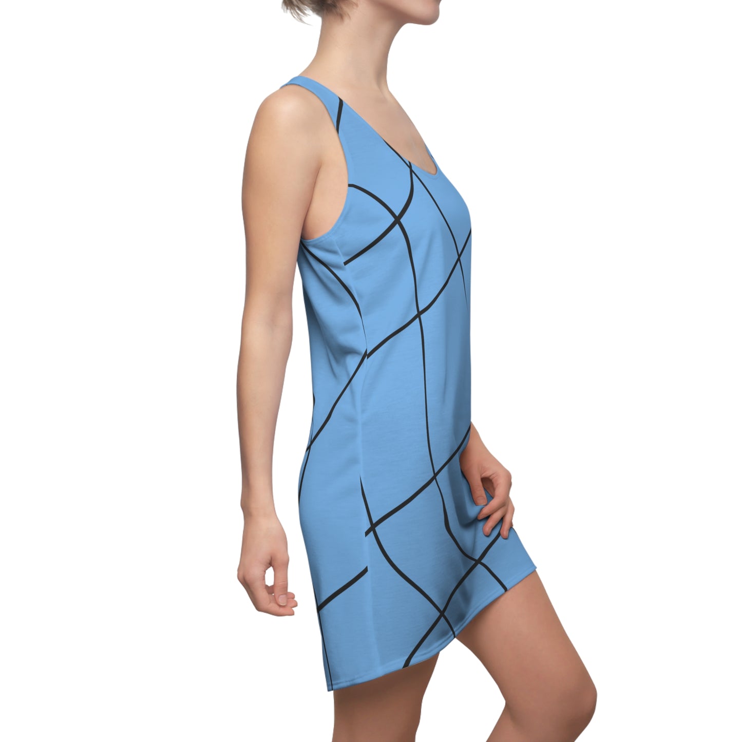 Abstrakt Linien Racerback Kleid – Modernes Sommerkleid