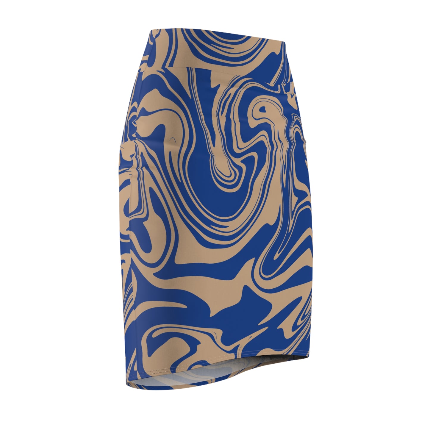 Damen Rock Marmor Print Bleistift Elegant Business Casual