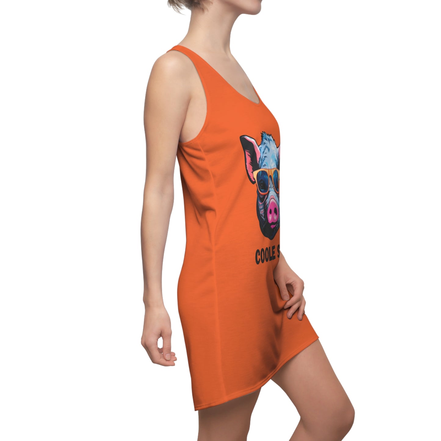 Damen Kleid Coole Sau Racerback Sommer Statement Fun