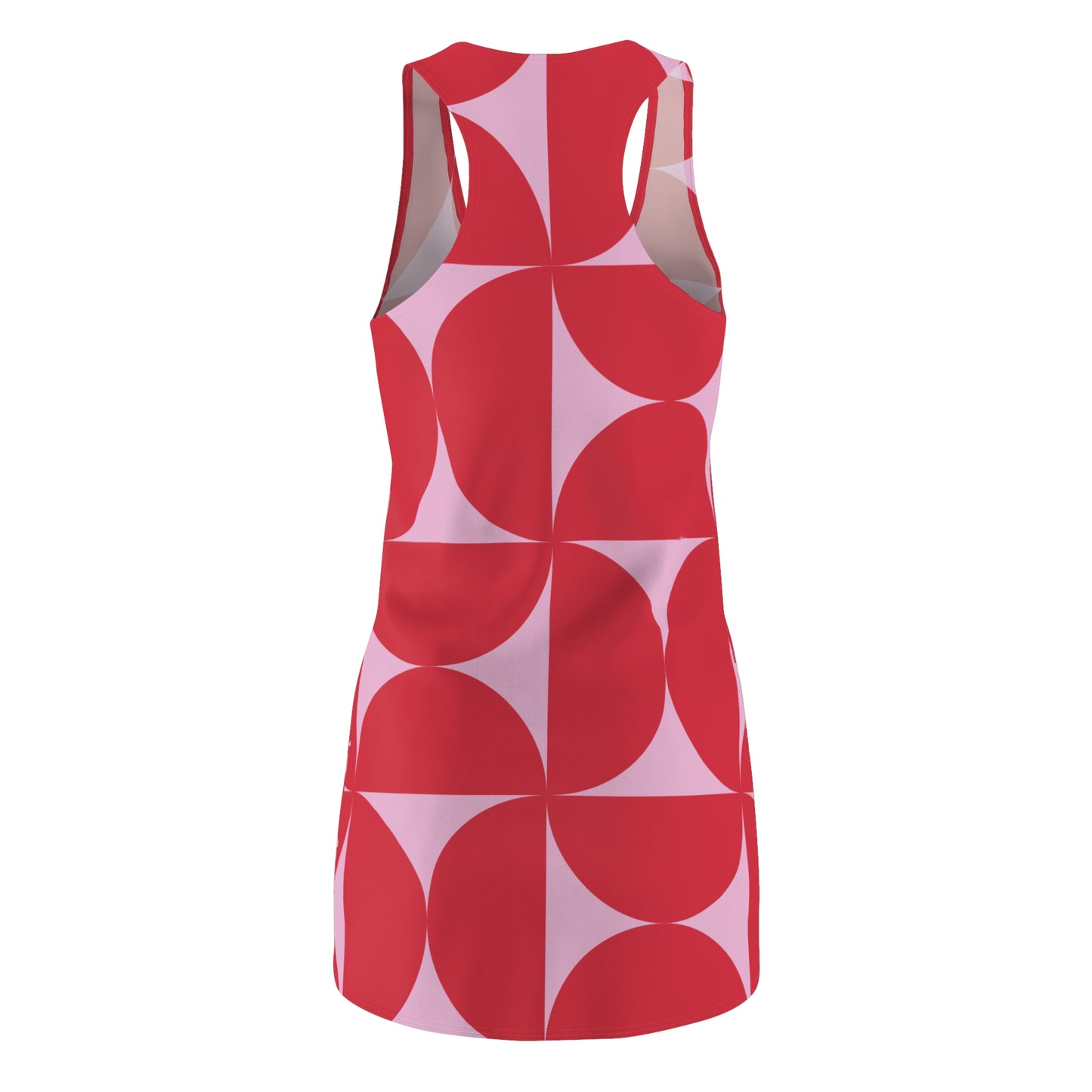 Rot Pink Geometrie Racerback Kleid – Modernes Sommerkleid
