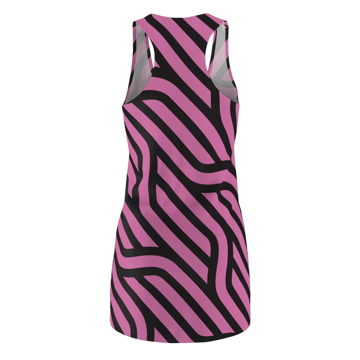 Schwarz Rosa Streifen Racerback Kleid – Modernes Sommerkleid