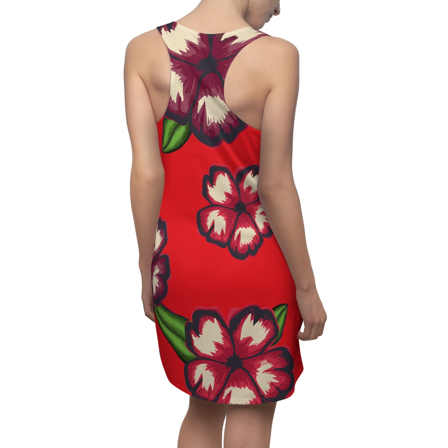 Rotes Hibiskus Racerback Kleid – Stylishes Sommerkleid
