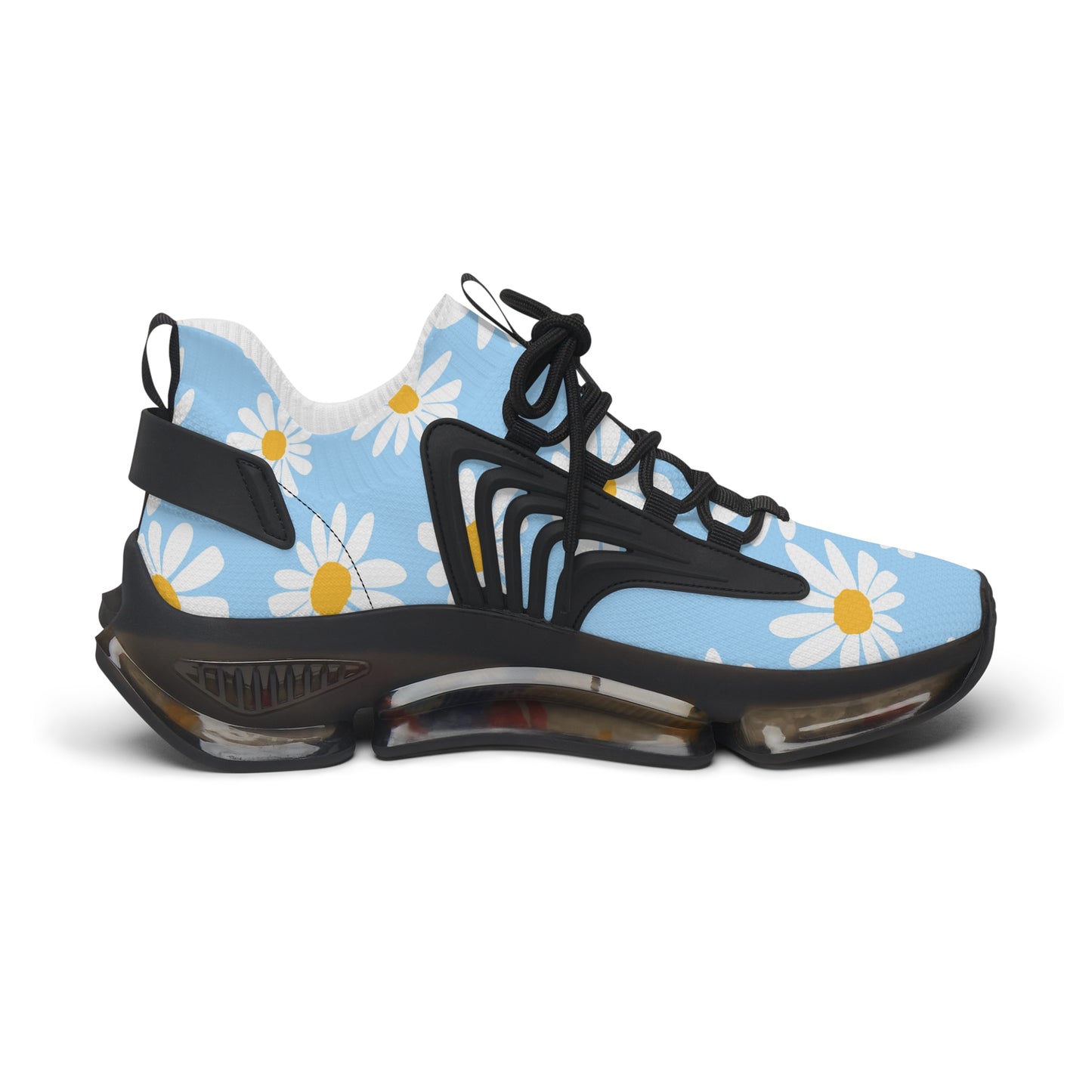 Blaue Damen Sneaker mit Blumenmuster – Stylische Sportschuhe