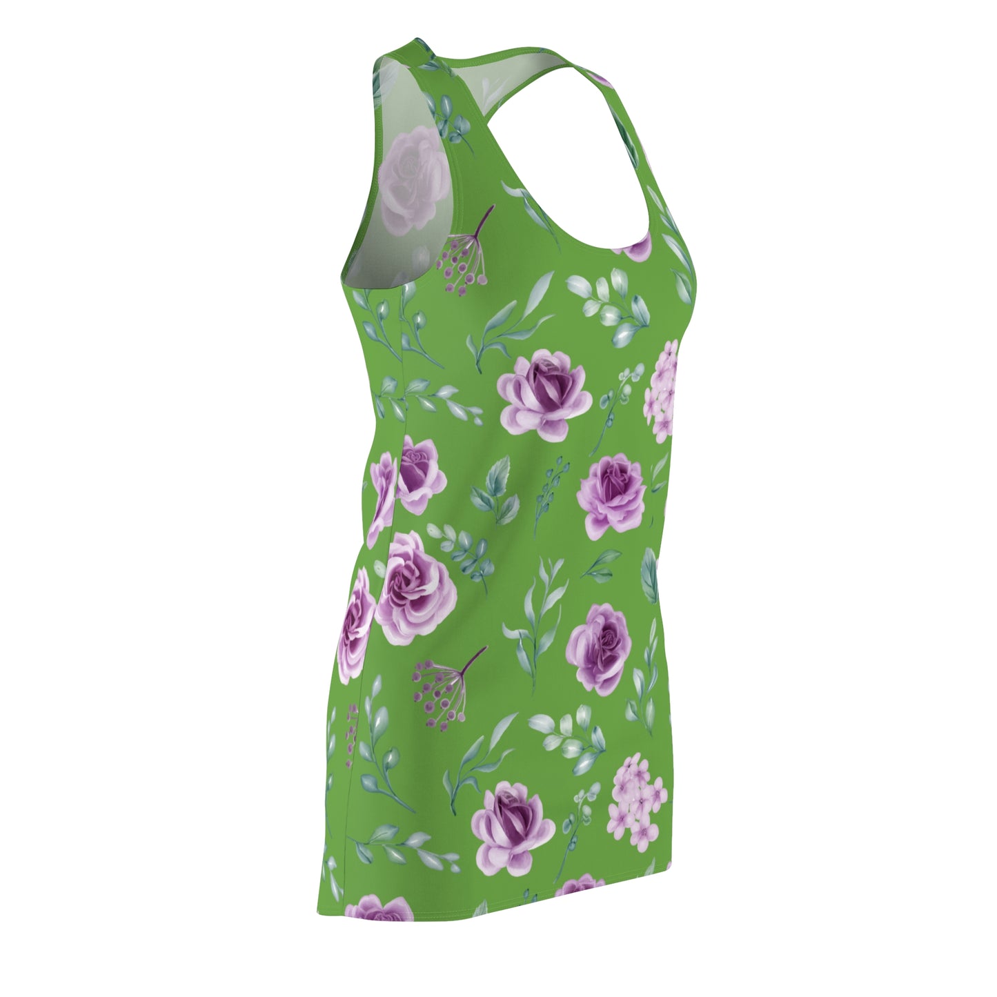 Grün Floral Racerback Kleid – Blumenkleid Sommer Damen