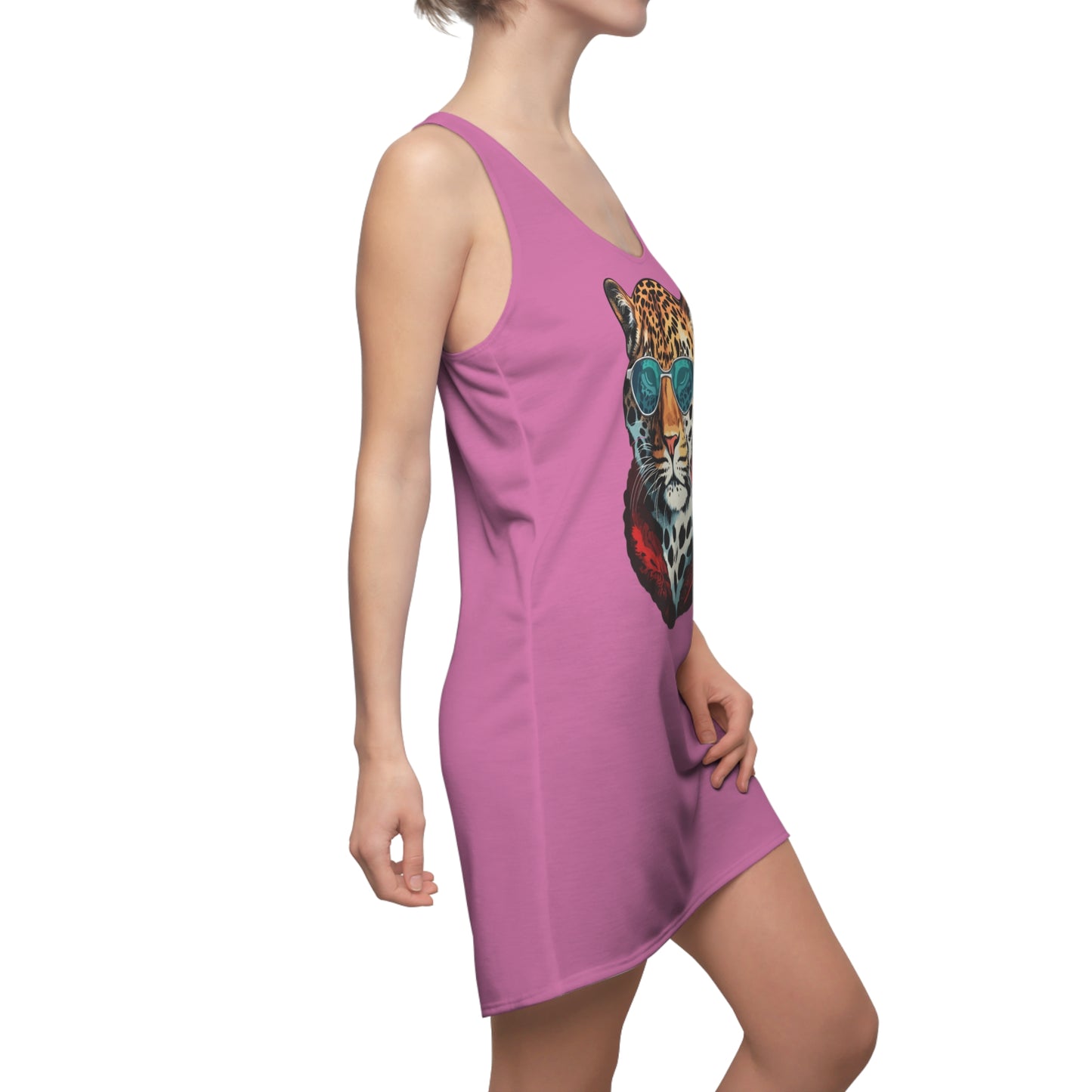 Rosanes Leopard Sonnenbrille Racerback Kleid – Cooles Sommerkleid