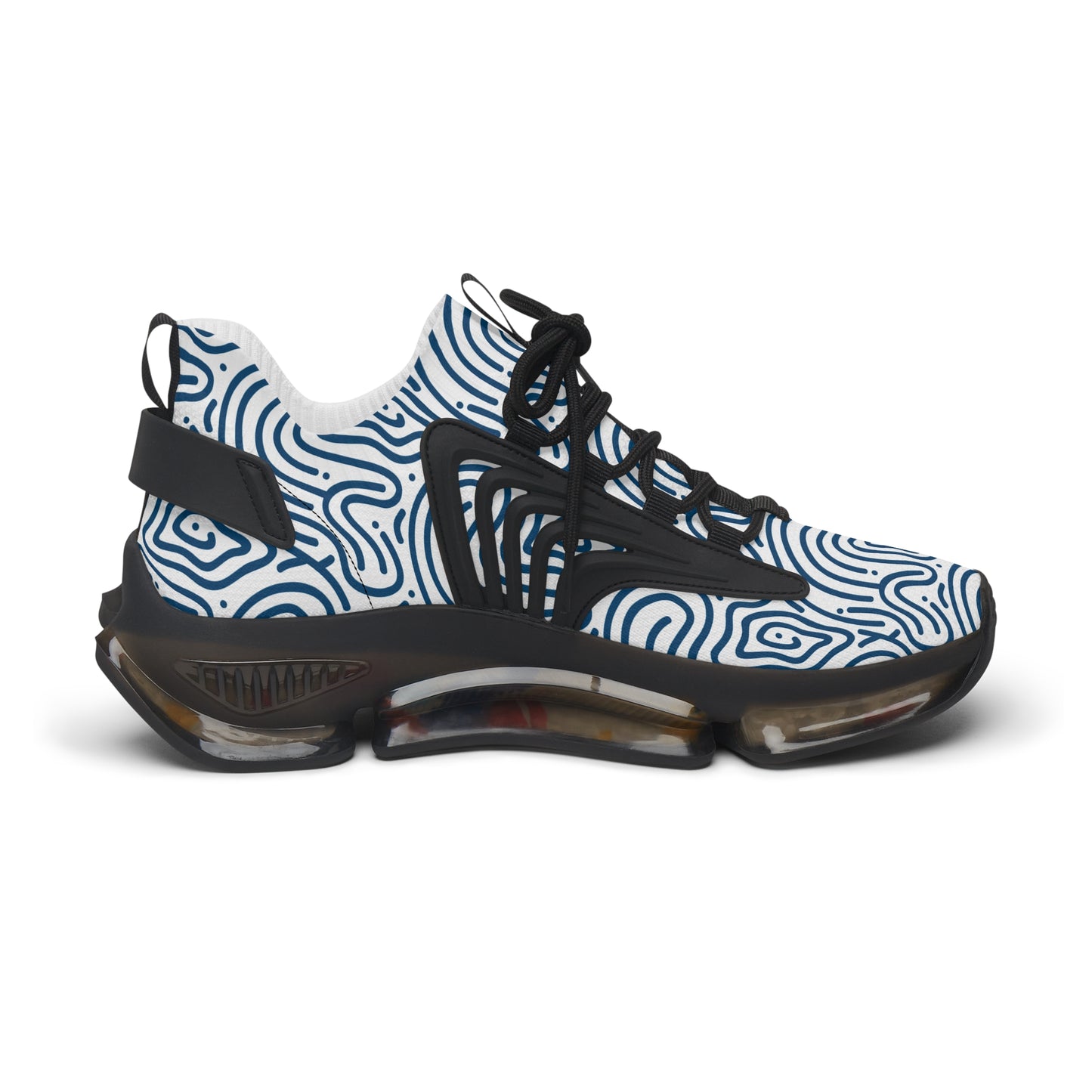 Damen Sneaker Blau Weiß Modern Design Atmungsaktiv