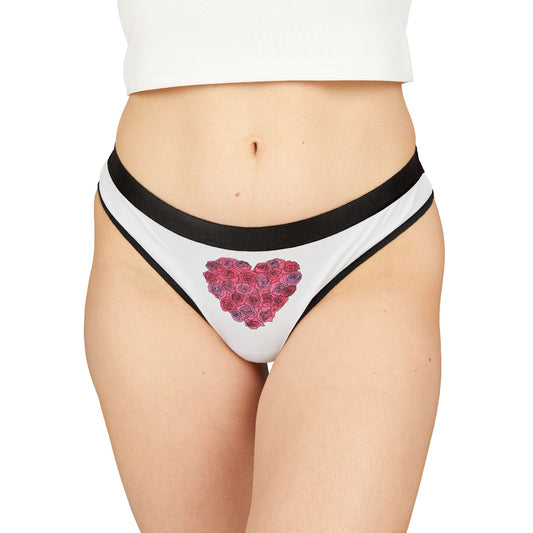 Damen Thong Unterwaesche Bequeme Atmungsaktive Slips mit Herzchen