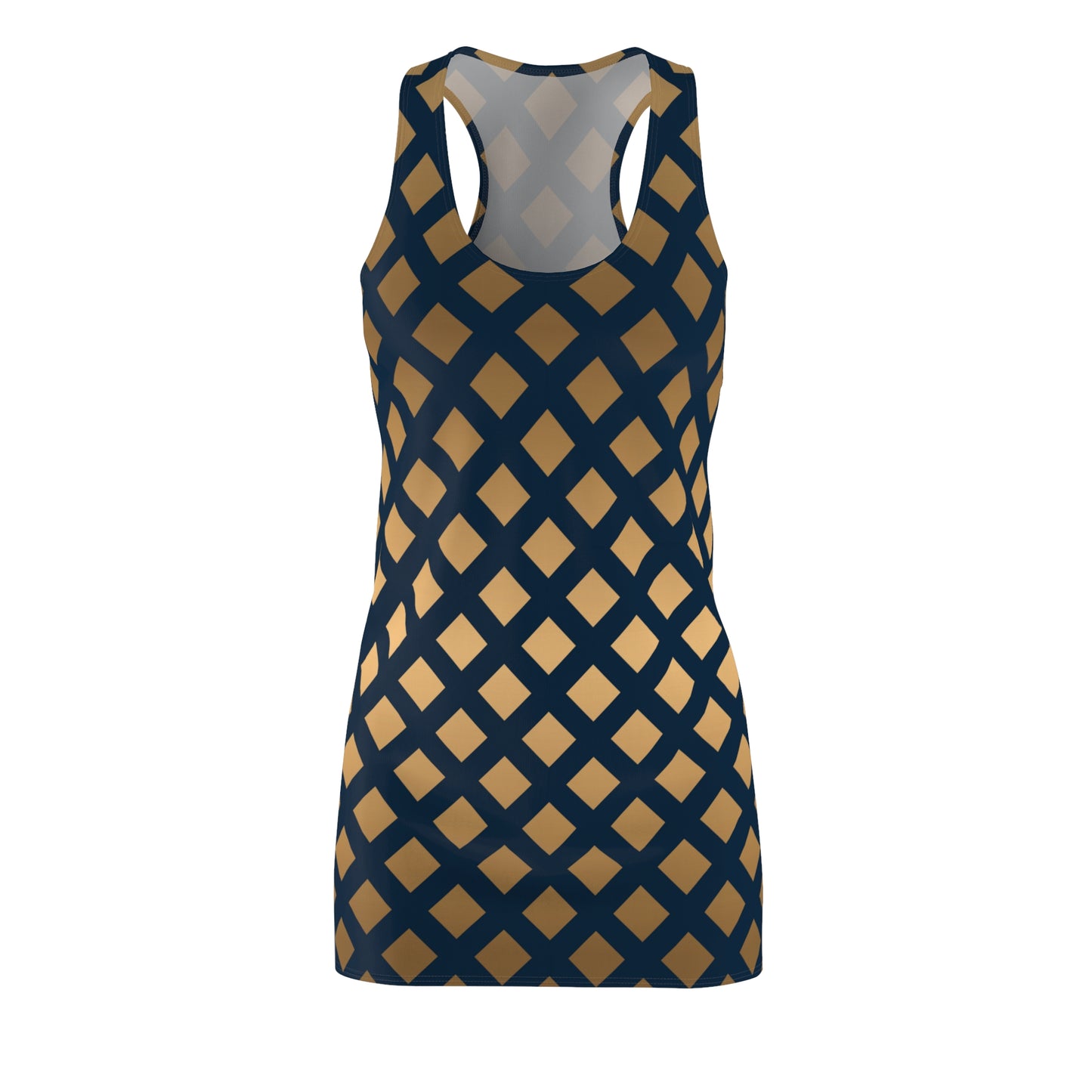 Diamond Grid Racerback Kleid | Geometrisches Retro Muster