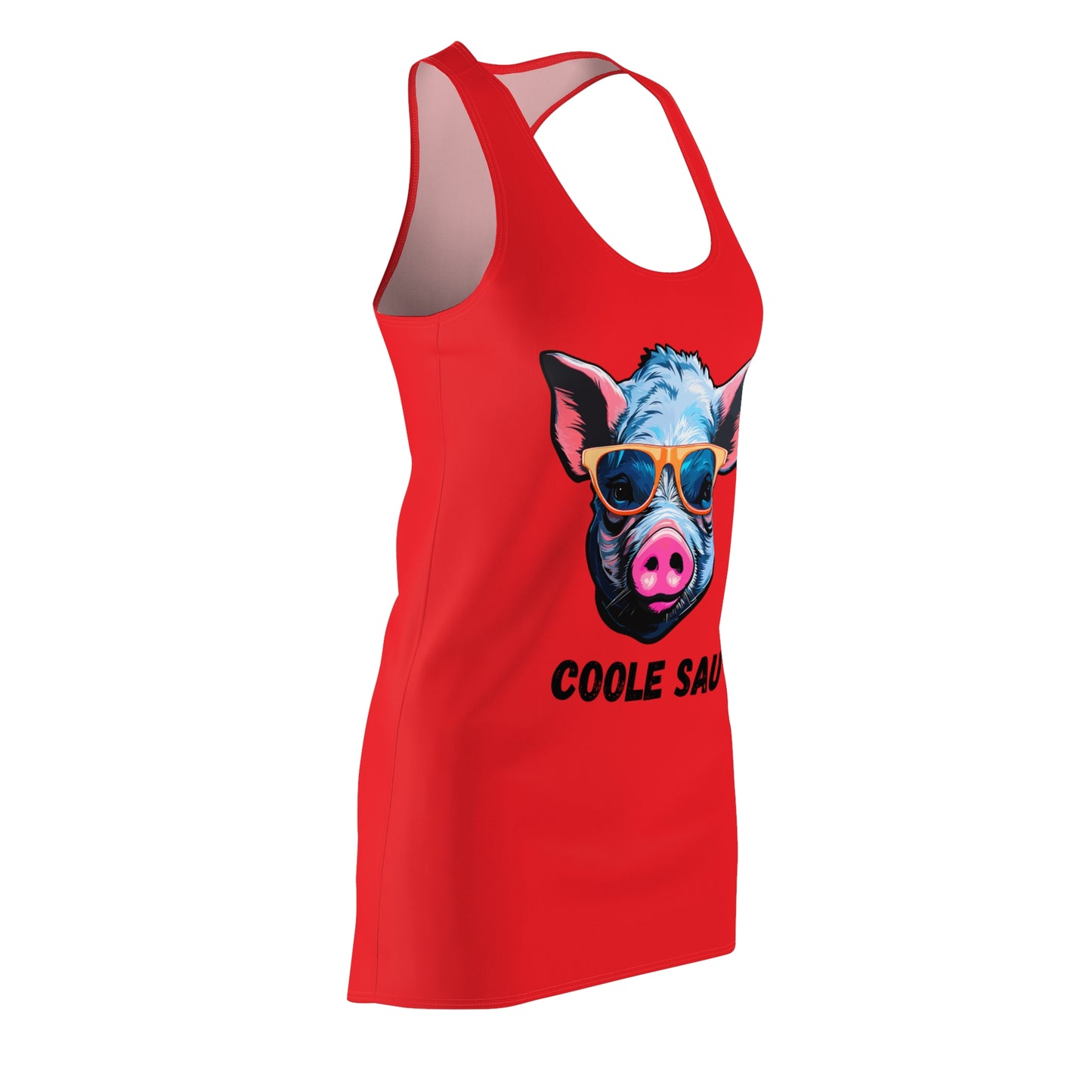 Damen Kleid Coole Sau Racerback Sommer Statement Fun