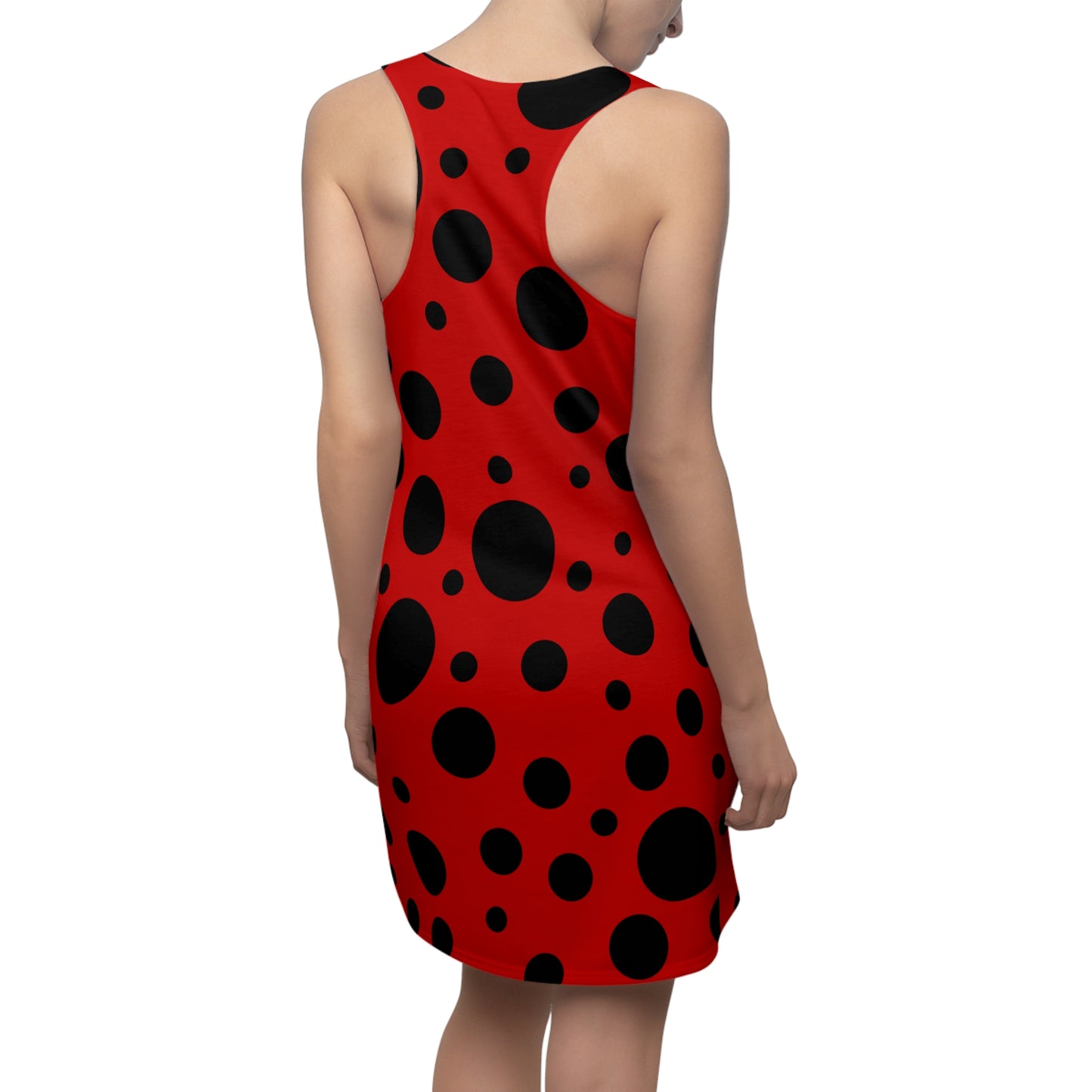 Punkte Racerback Kleid – Rot Schwarz Sommer Damenmode