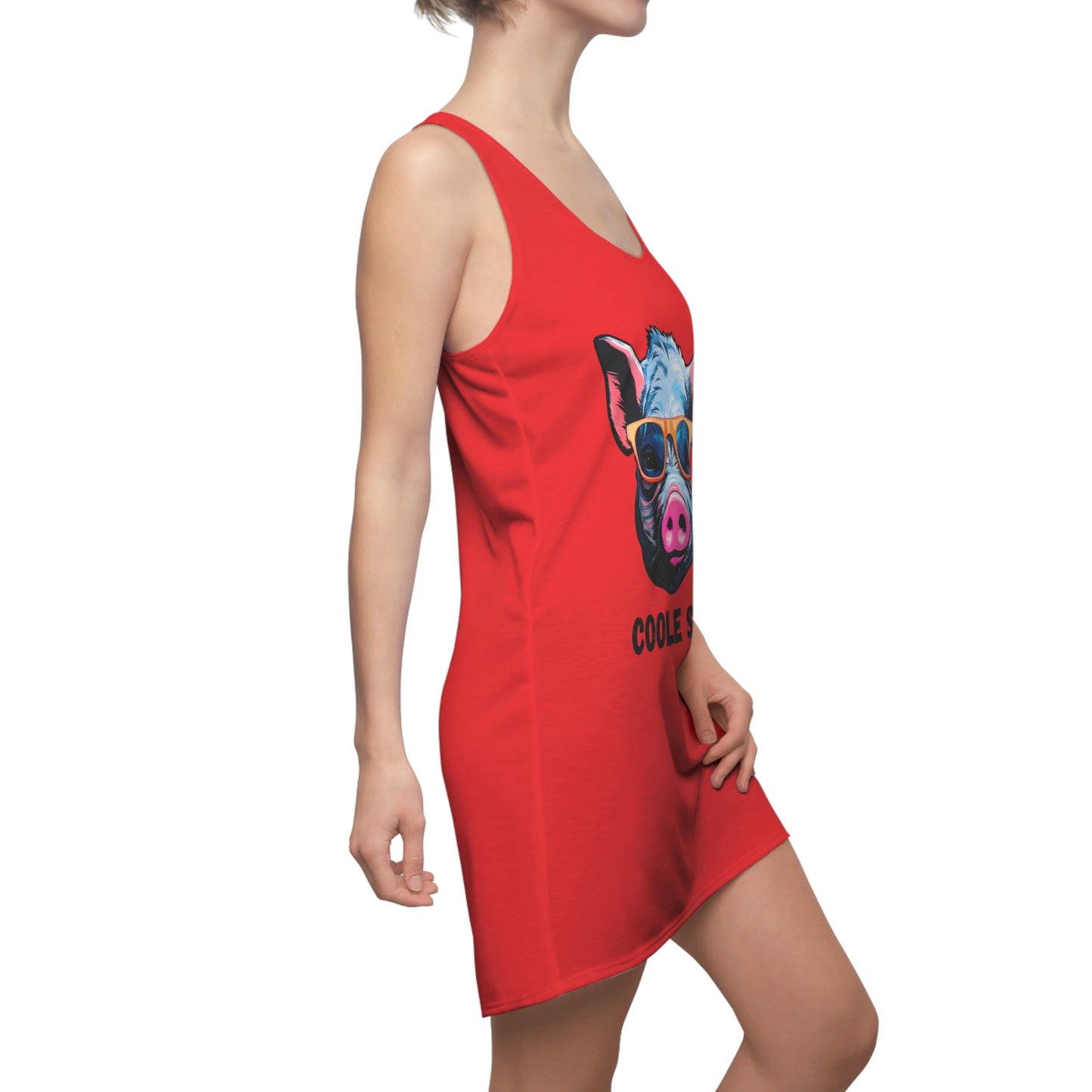 Damen Kleid Coole Sau Racerback Sommer Statement Fun