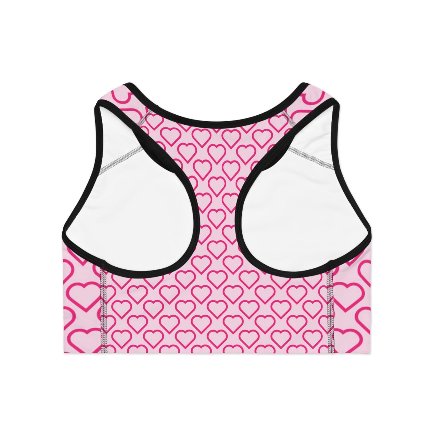 Damen Sport BH Herz Print Pink Atmungsaktiv Yoga Fitness Top