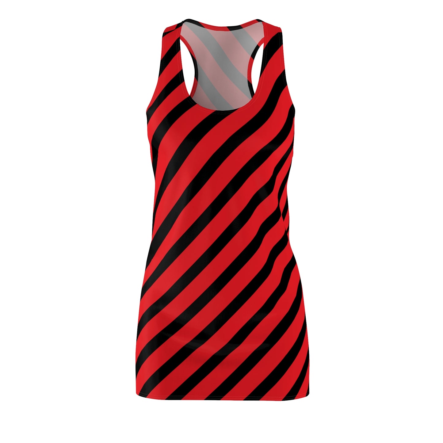 Streifen Racerback Kleid – Schwarz Rot Sommerkleid