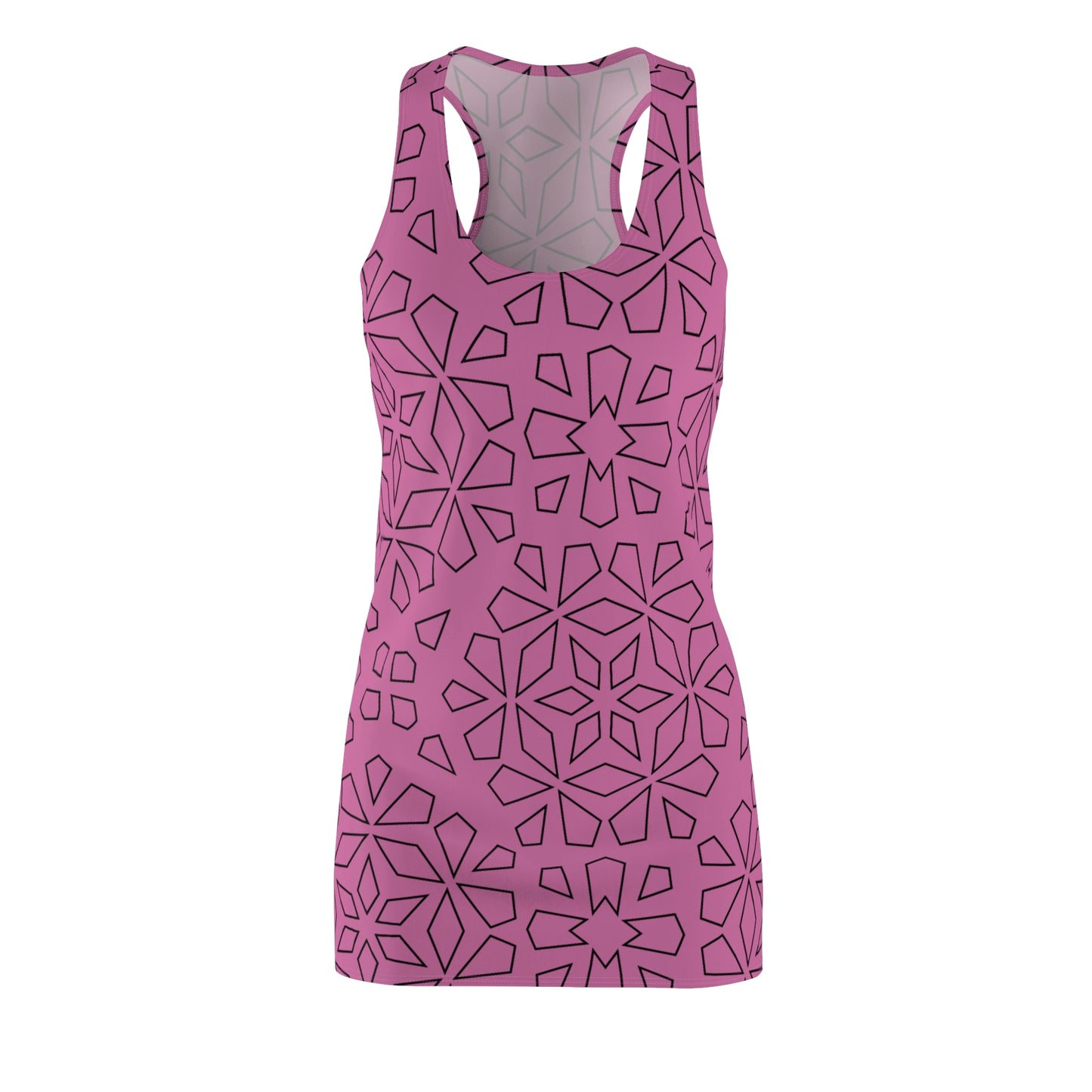 Schwarz Hellpink Racerback Kleid – Stylische Damenmode