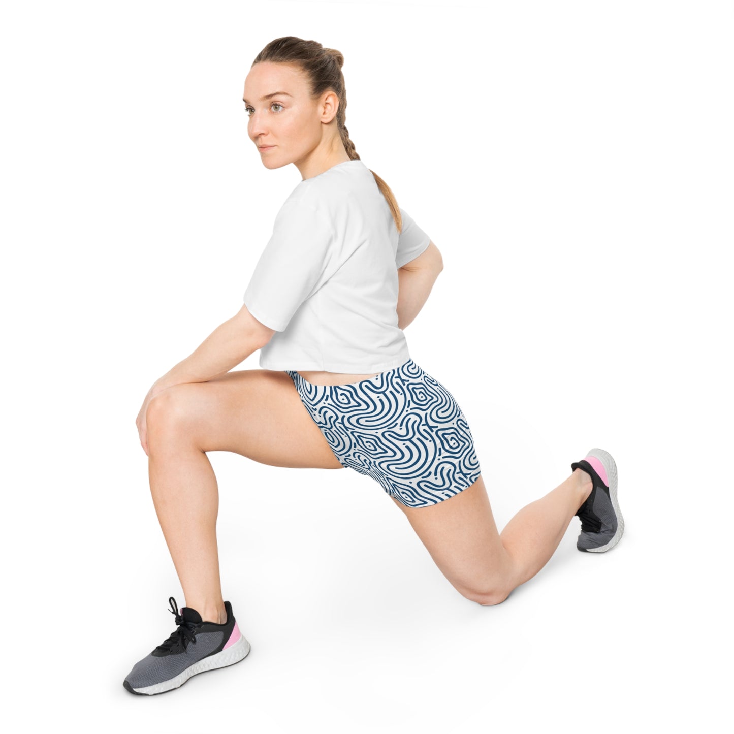 Damen Shorts Wellenmuster Meer Trendig Sommer Activewear Freizeit
