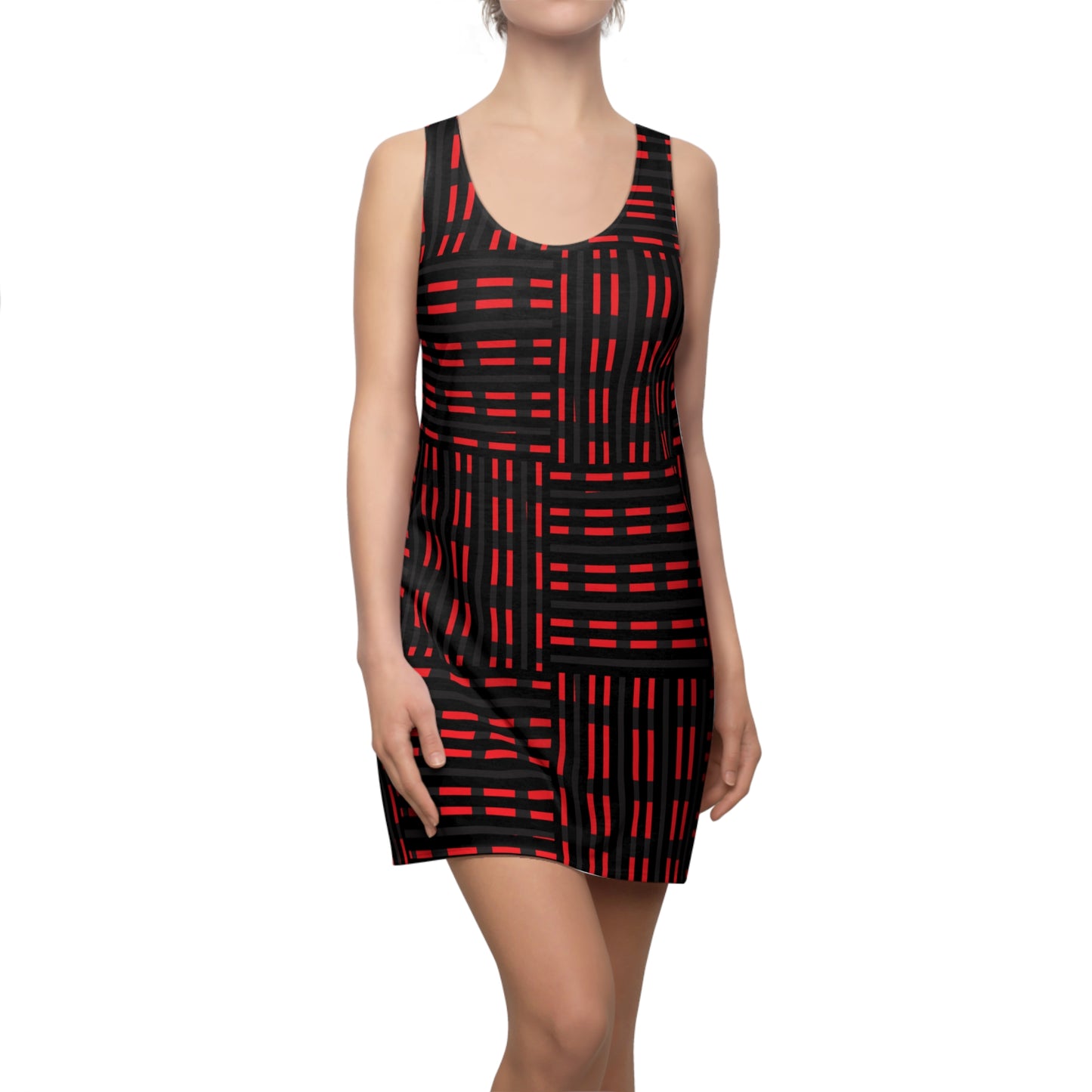 Schwarz Rotes Racerback Kleid – Modernes Sommerkleid