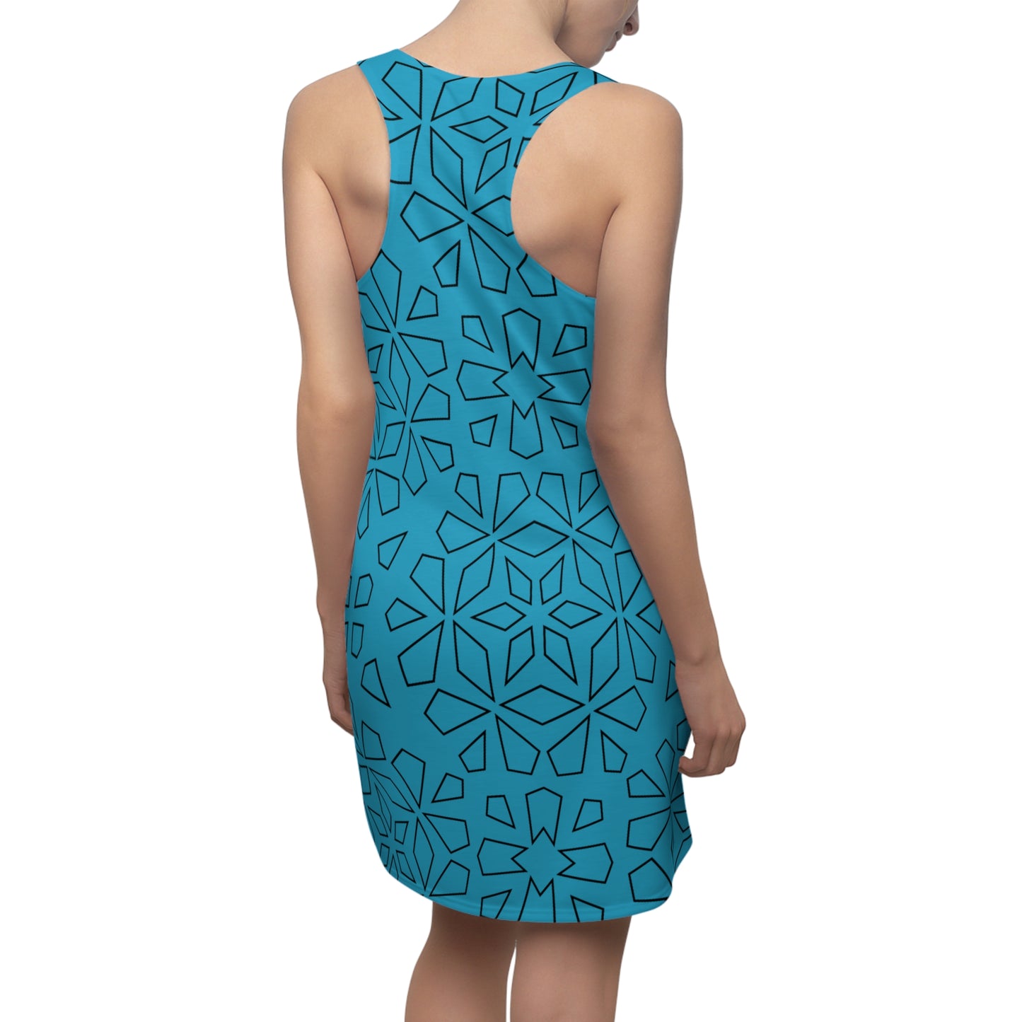 Schwarz Türkis Racerback Kleid – Stylische Damenmode