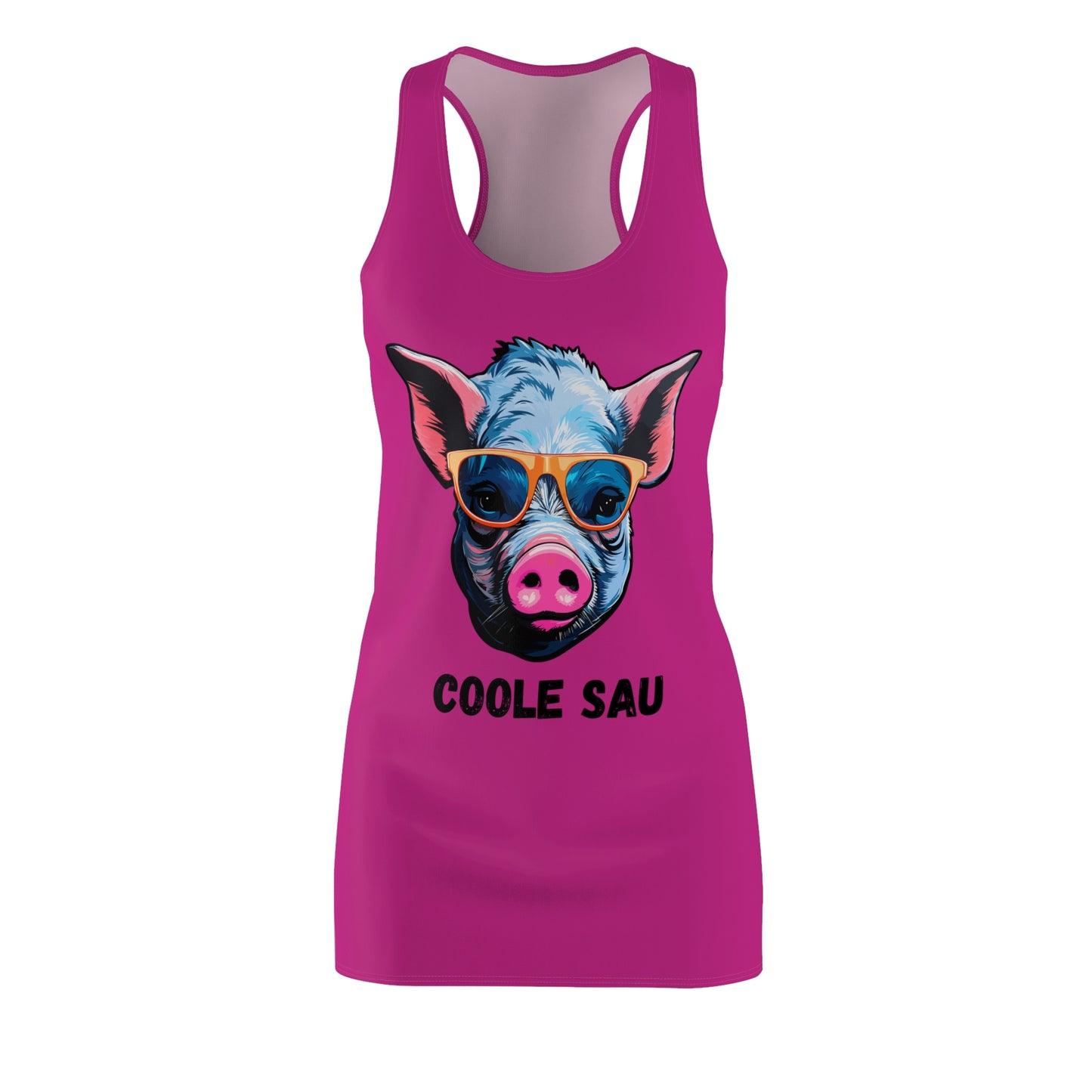Damen Kleid Coole Sau Racerback Sommer Statement Fun