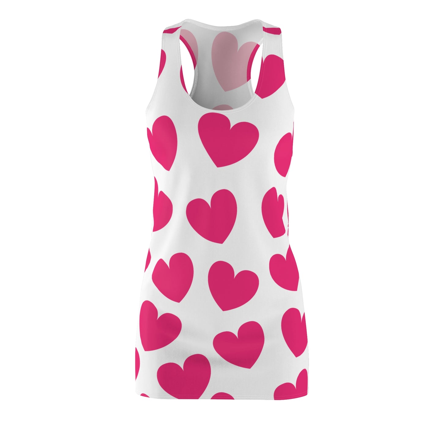 Damen Kleid Pink Herz Print Racerback Sommer Casual