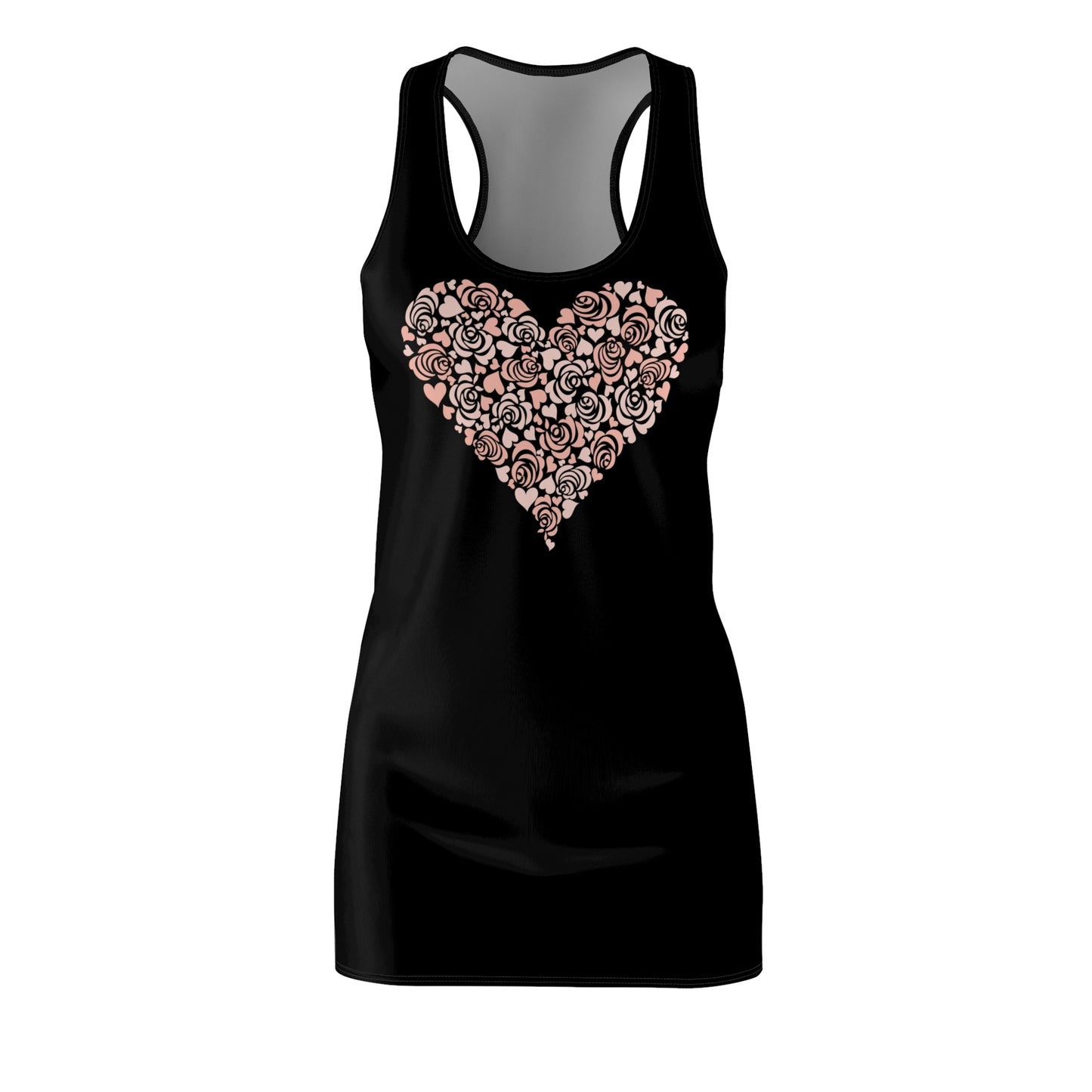 Floral Heart Kleid Racerback Romantisches Sommerkleid