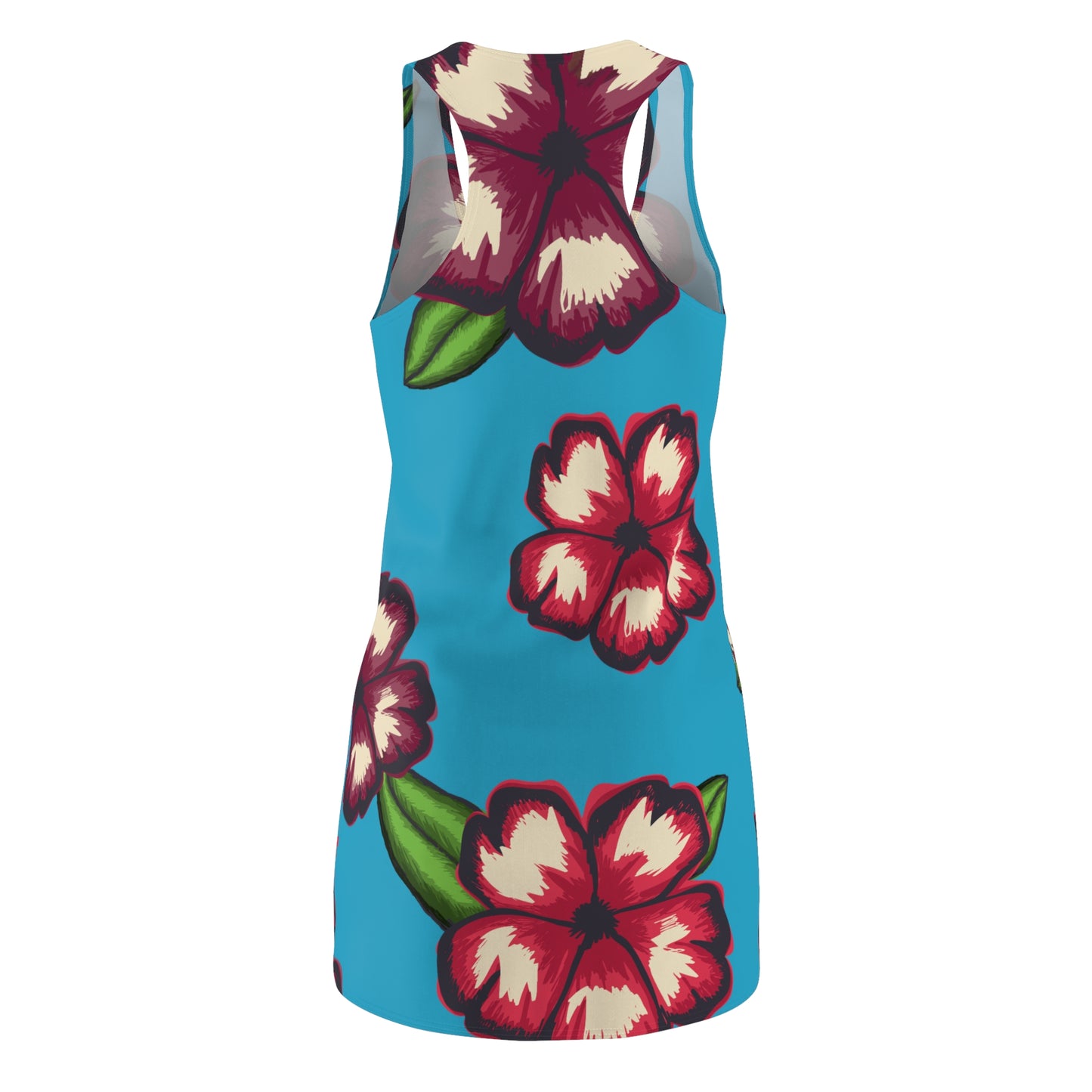 Türkises Hibiskus Racerback Kleid – Stylishes Sommerkleid