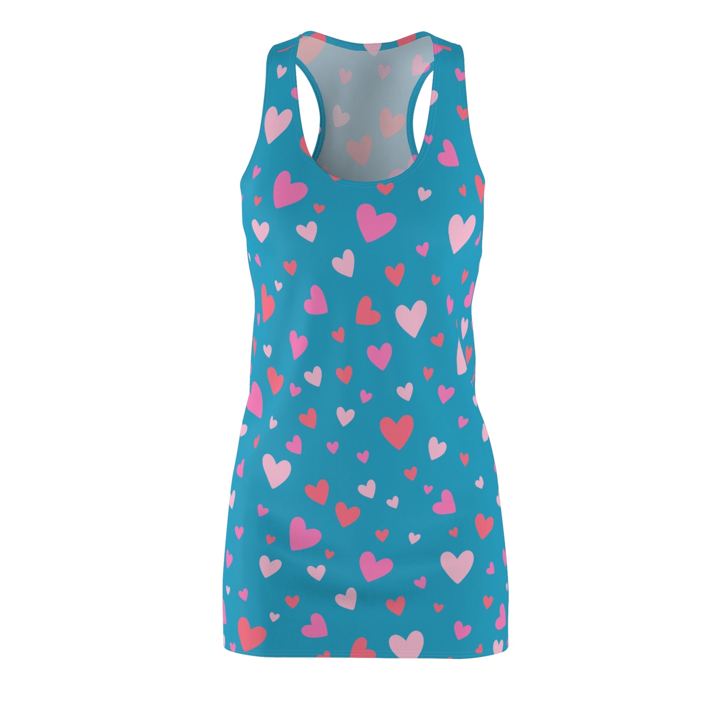 Pink Herz Racerback Kleid – Verspieltes Sommerkleid in Türkis