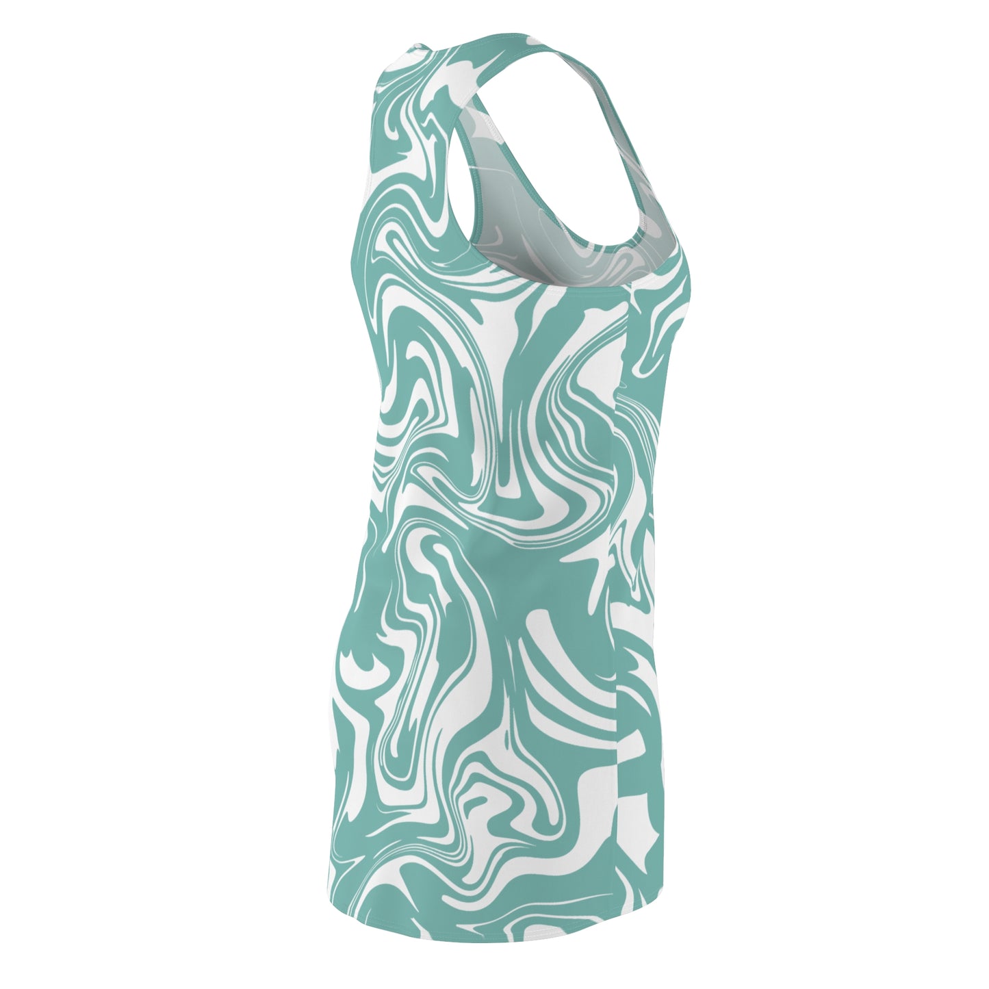 Aqua Marmor Racerback Kleid – Trendige Sommer Damenmode
