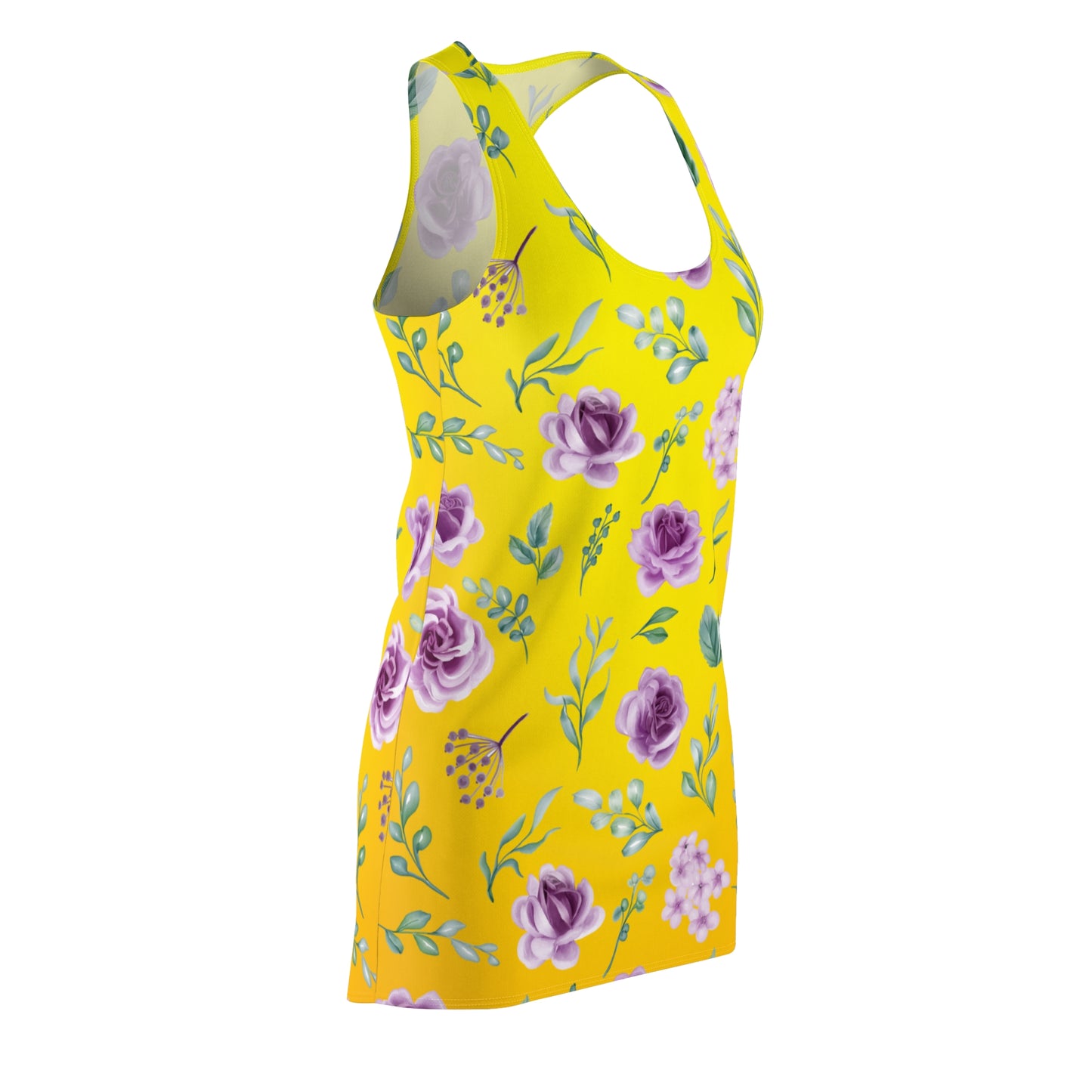 Gelb Floral Racerback Kleid – Leichtes Sommerkleid