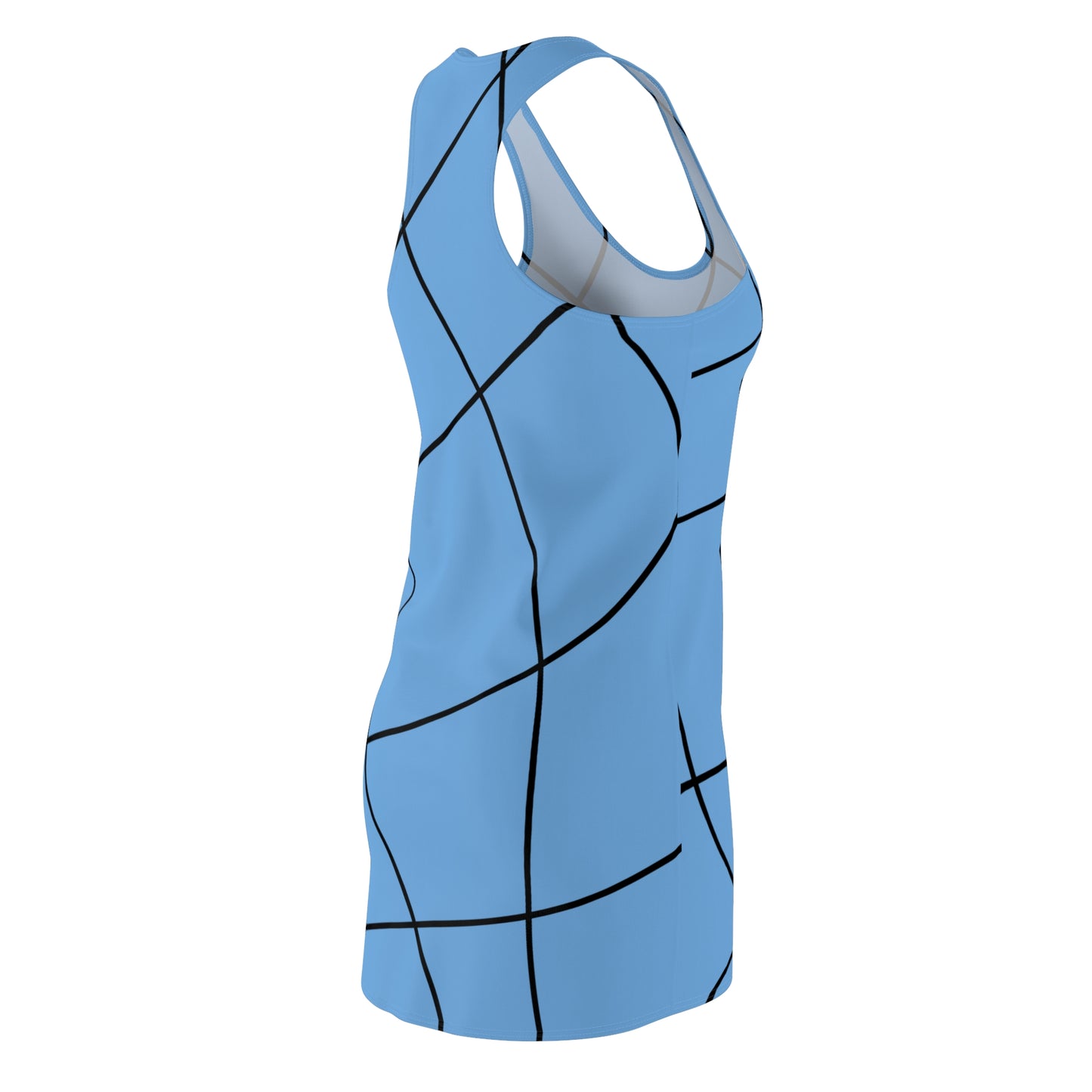 Abstrakt Linien Racerback Kleid – Modernes Sommerkleid
