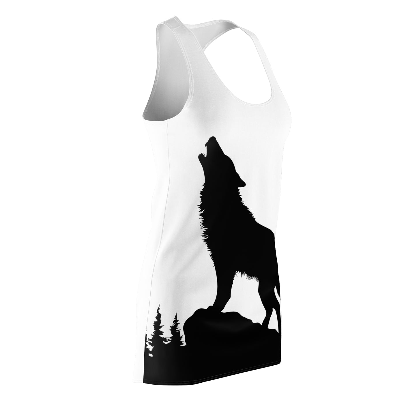 Damen Kleid Wolf Design Racerback Sommer Outdoor Festival